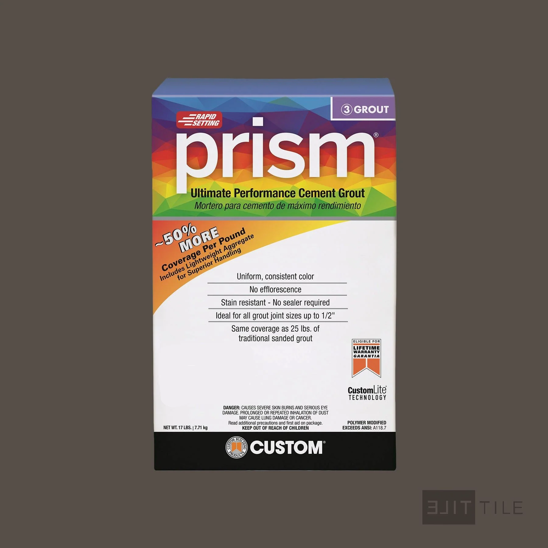 Prism Ultimate Performance Cement Grout 17 Lb. Bx #540 Truffle