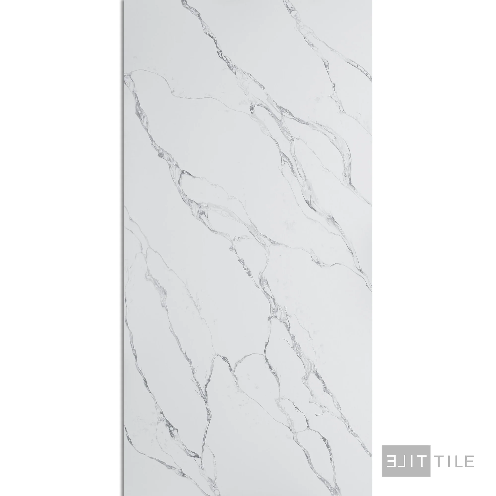 Quartz Prefab Countertop Left 9'X2' Calacatas Rocky Polished