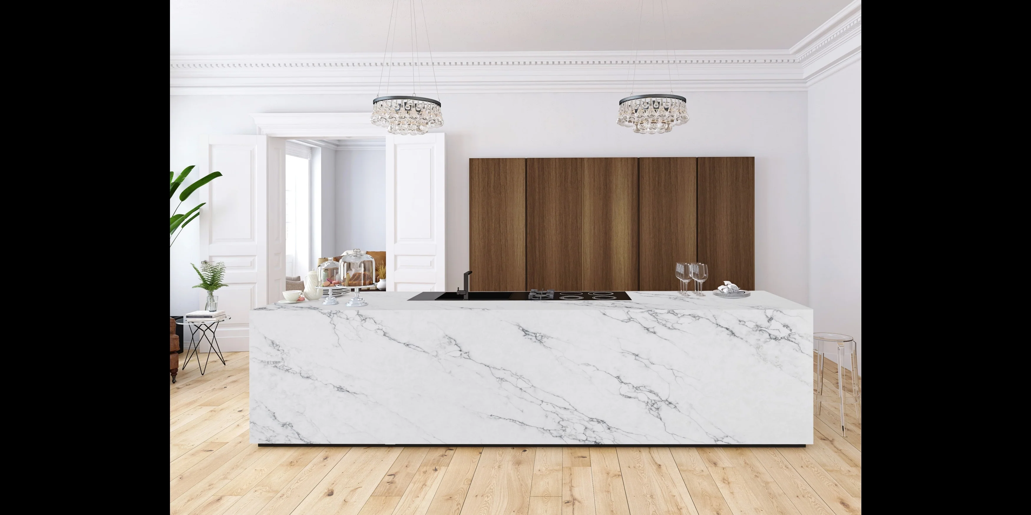 Quartz Prefab Countertop Right 9'X'2' Macaubas Polished - Image 2