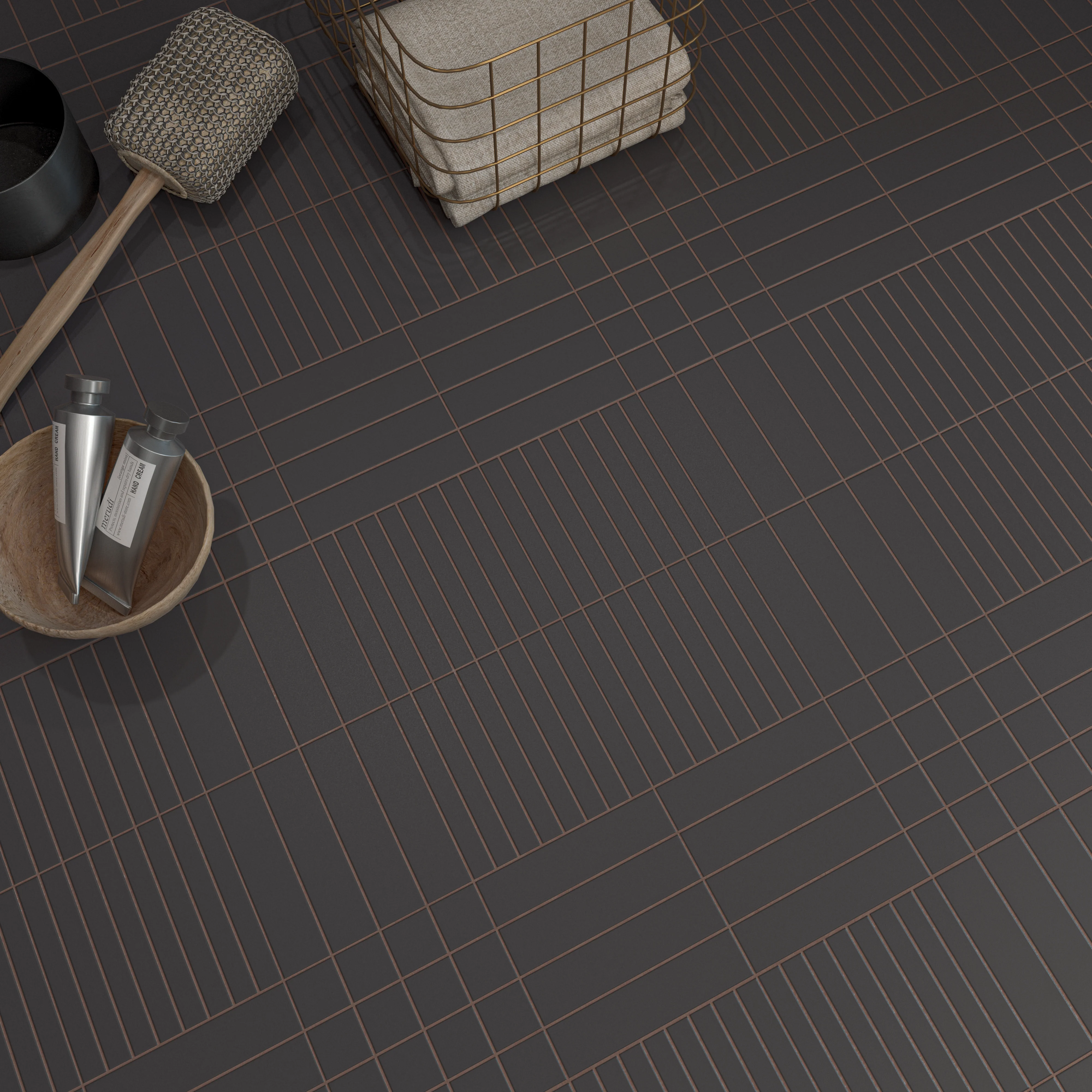 Raster Lines S Matte 6X6 Basalt - Image 2