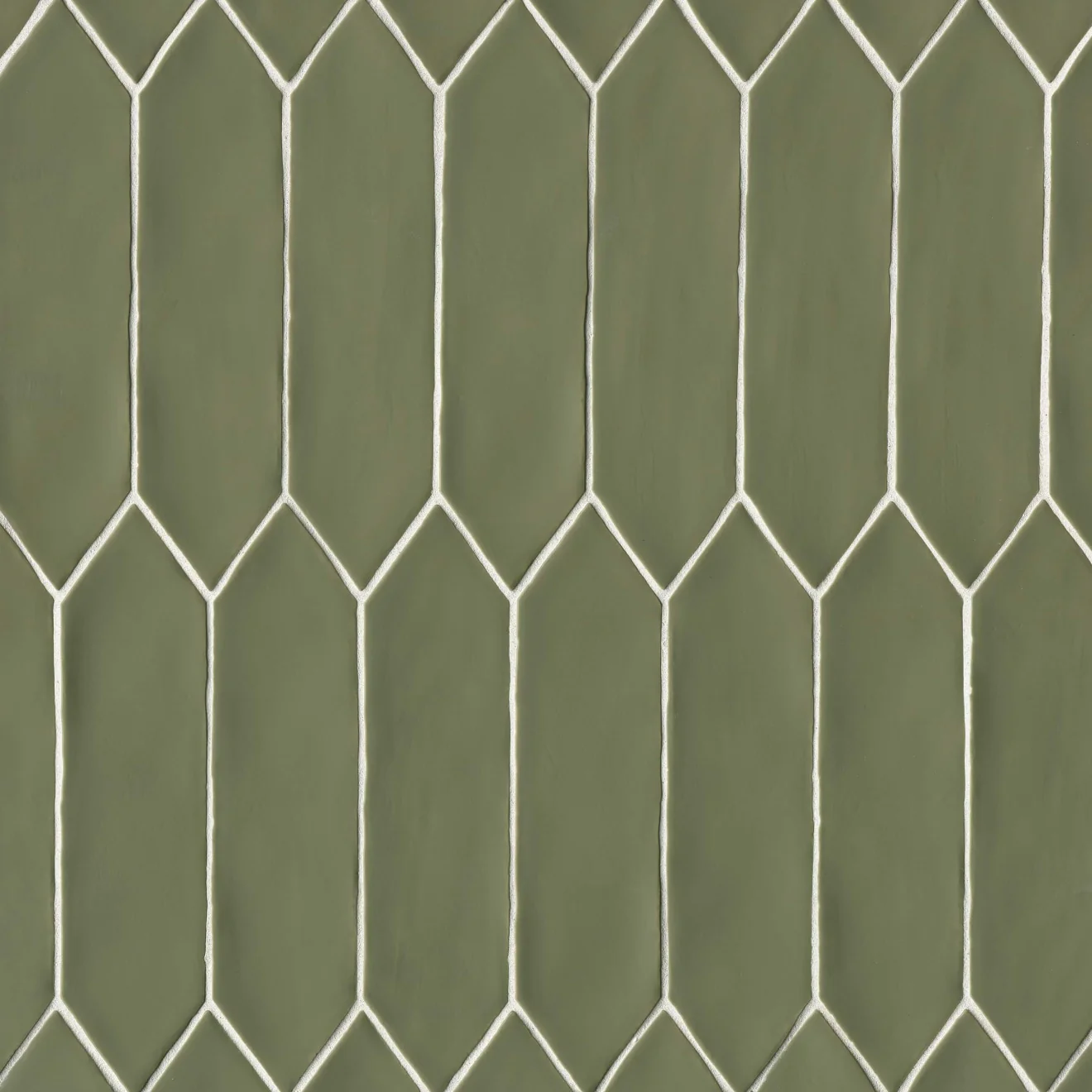 Reine Glazed Ceramic Field Tile 3X12 Castle Moss Green Matte
