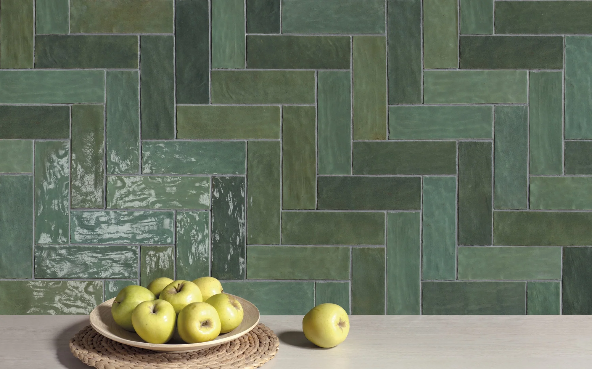Riad Wall Tile 2.6X7.9 Green Glossy - Image 2