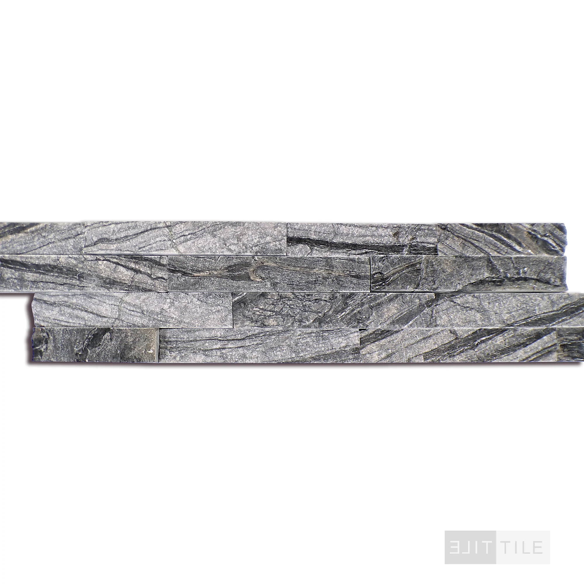 Rockmount Marble Stacked Stone Panel 6X24 Black Splitface - Image 3