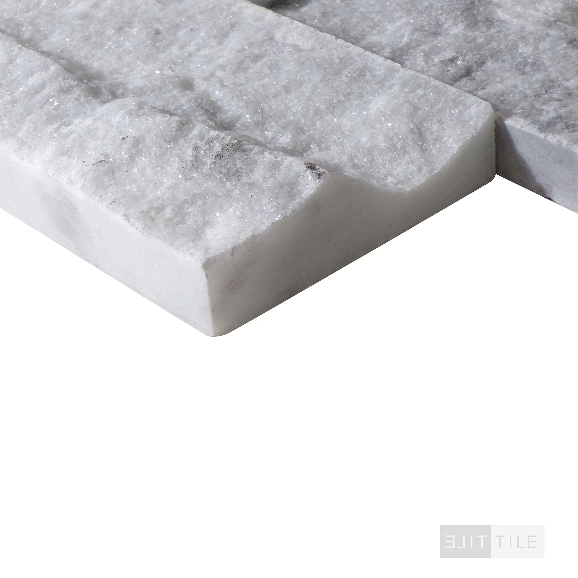Rockmount Marble Stacked Stone Panel 6X24 Cararra Splitface - Image 4