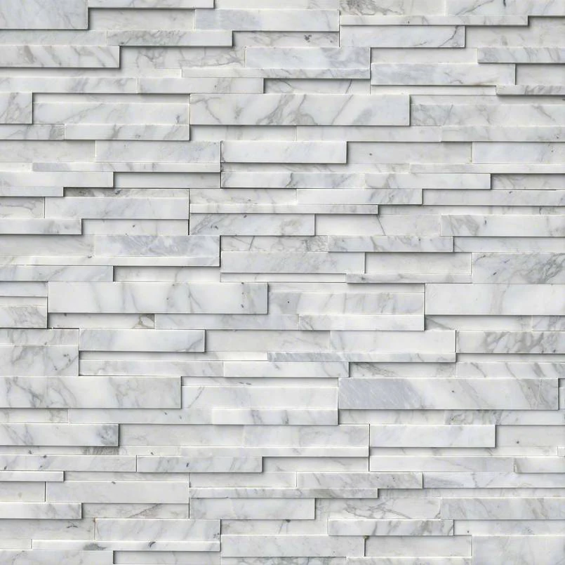 Rockmount 3D Marble Stacked Stone Panel 6X24 Cressa Honed