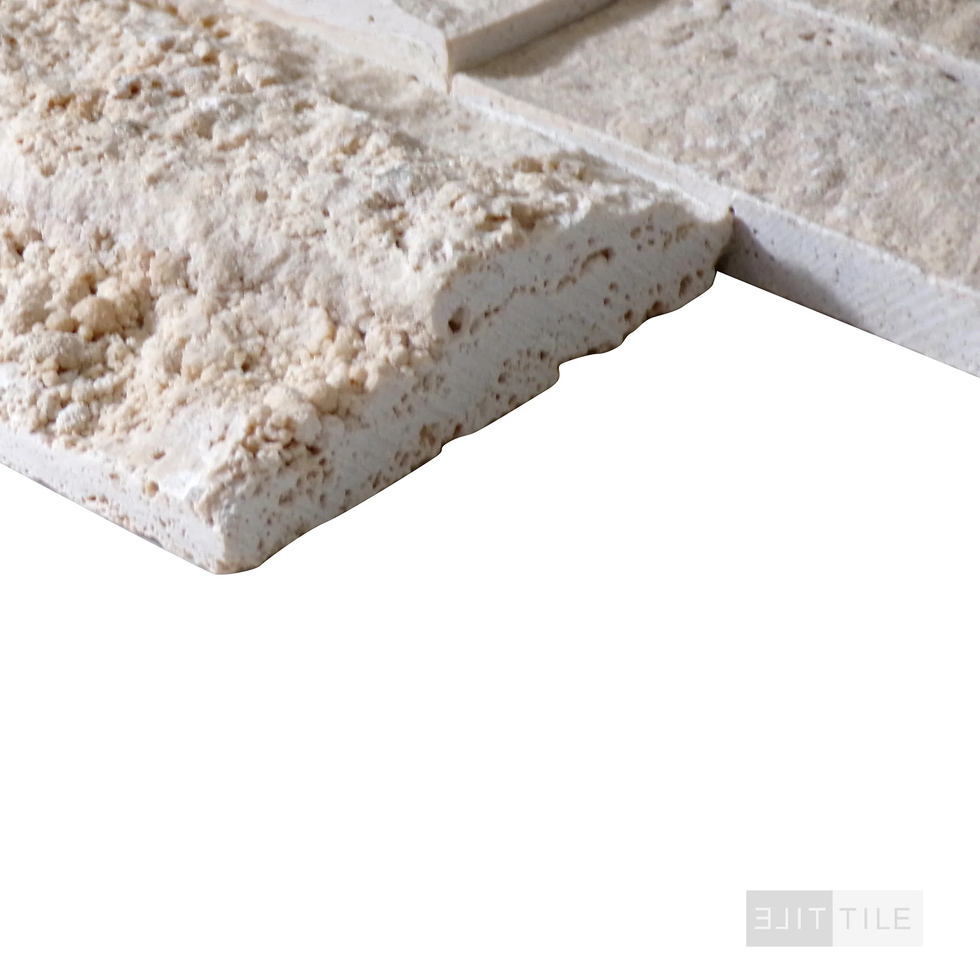 Rockmount Travertine Stacked Stone Panel 6X24 Philadelphia Splitface - Image 4