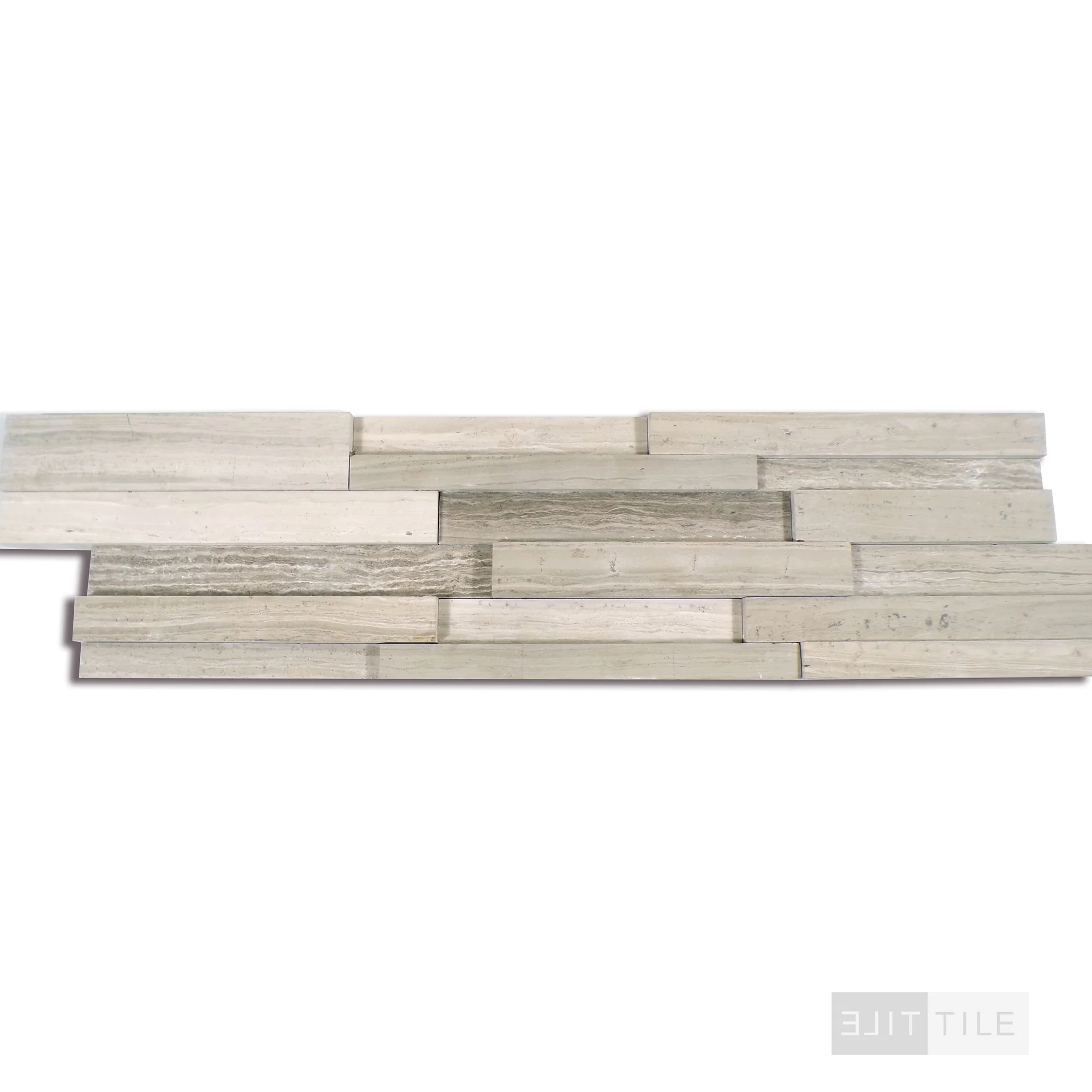Rockmount Marble Stacked Stone Panel 6X24 White Oak (3D) Honed - Image 3