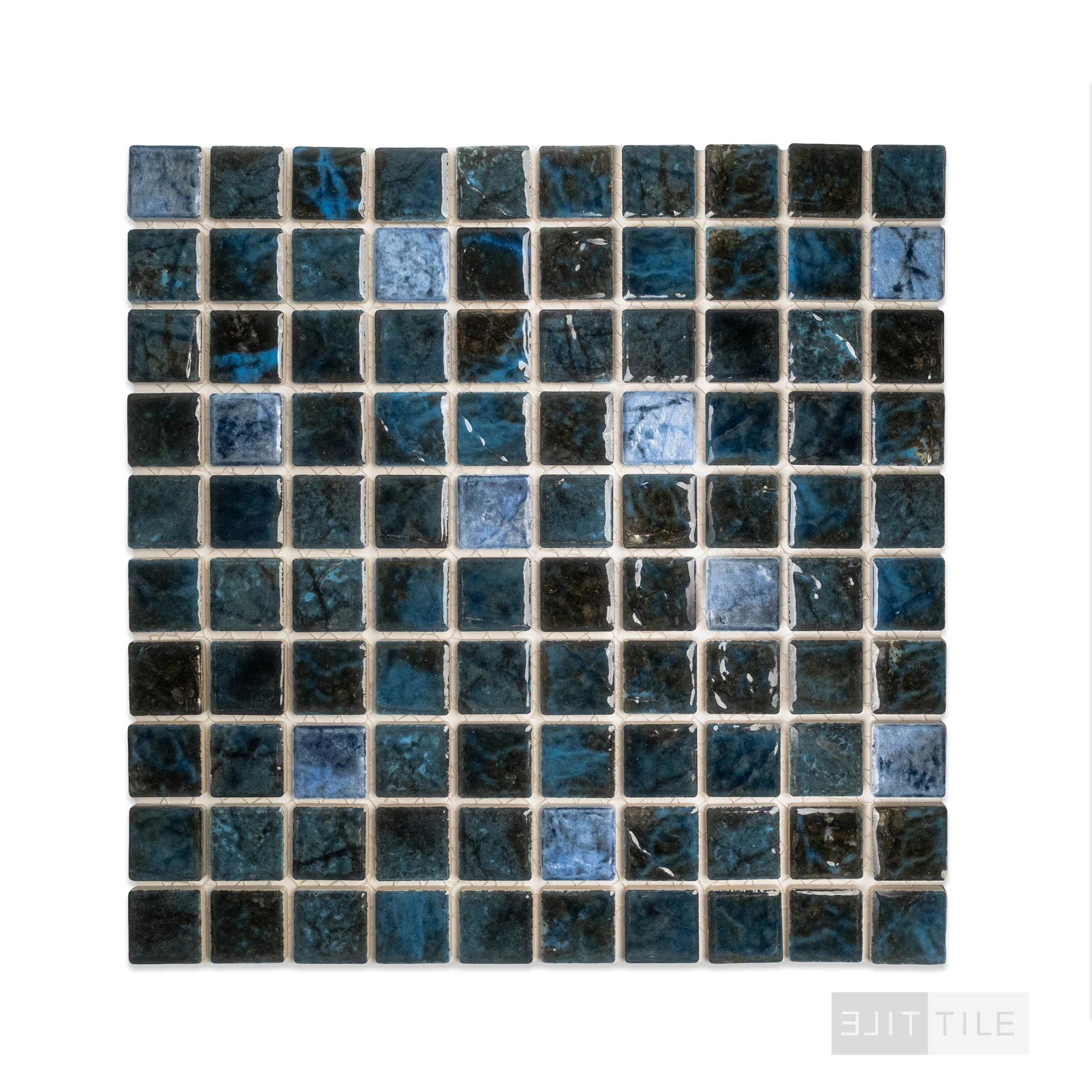 Saga 1-1/8X1-1/8 Square Blue Blend Semi Gloss Mosaic - Image 3