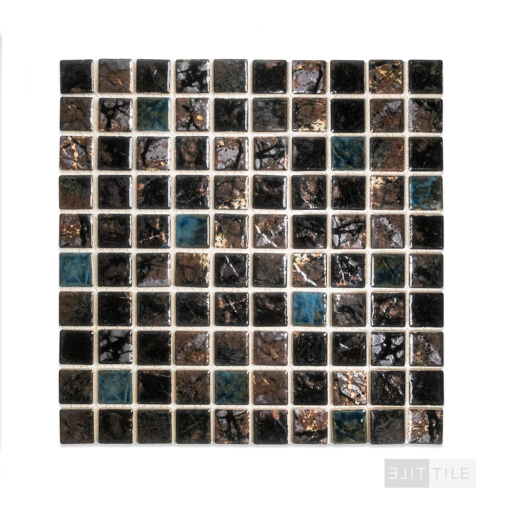 Saga 1-1/8X1-1/8 Square Bronze Blend Semi Gloss Mosaic - Image 3