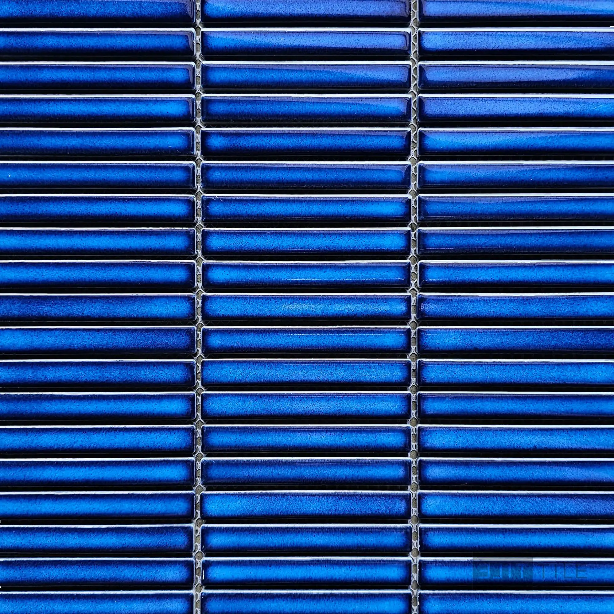 Shapes 0.5X4 Mini Sticks Porcelain Mosaic 12X12 Cobalt Blue Matte