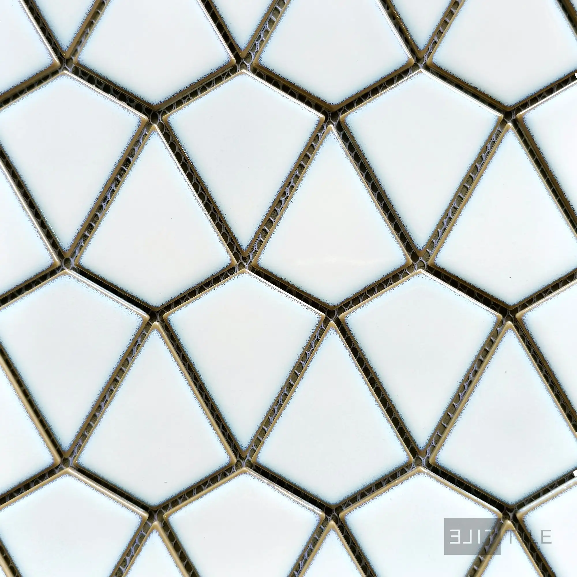 Shapes Dragonscale Porcelain Mosaic 10.6X11.92 Aged White Matte