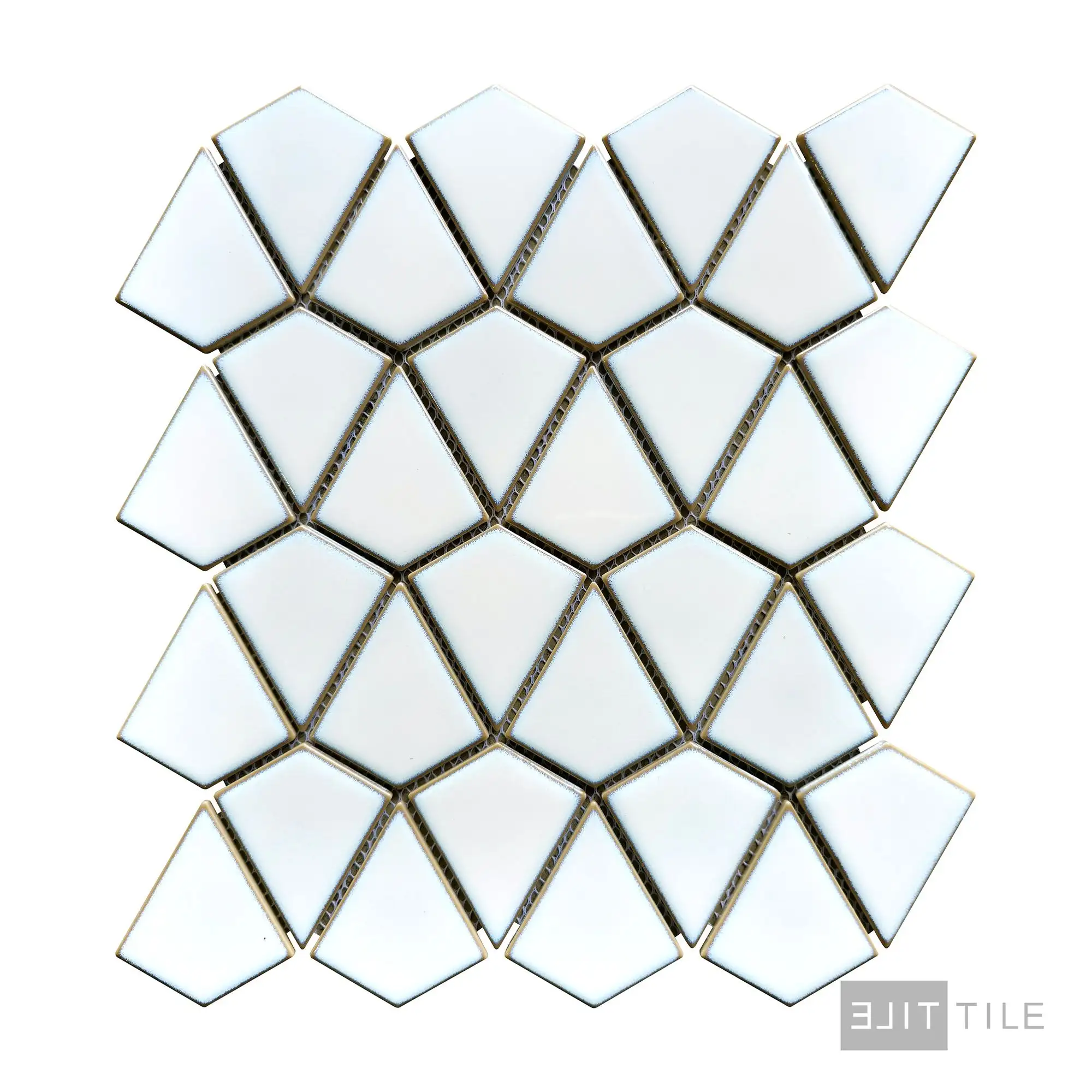 Shapes Dragonscale Porcelain Mosaic 10.6X11.92 Aged White Matte - Image 2