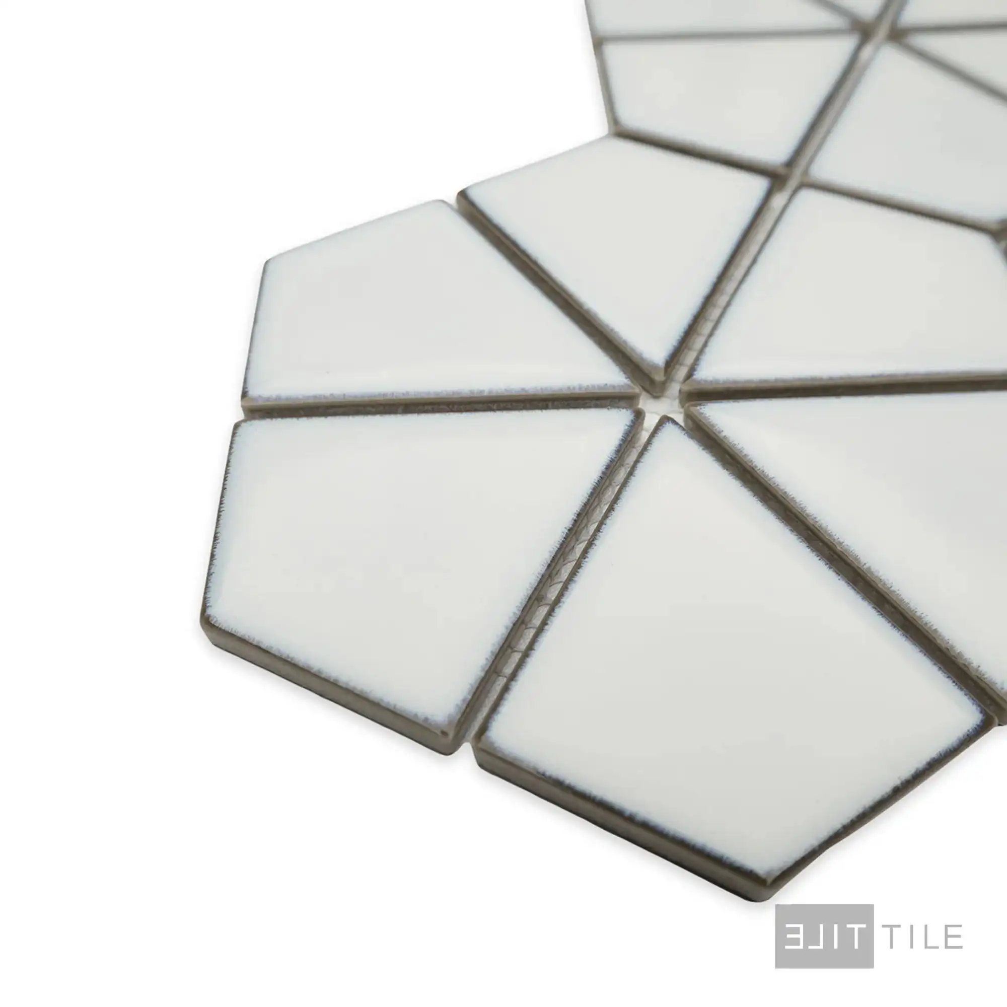 Shapes Kaleido Hex Porcelain Mosaic 10.44x9 Aged White Matte - Image 3