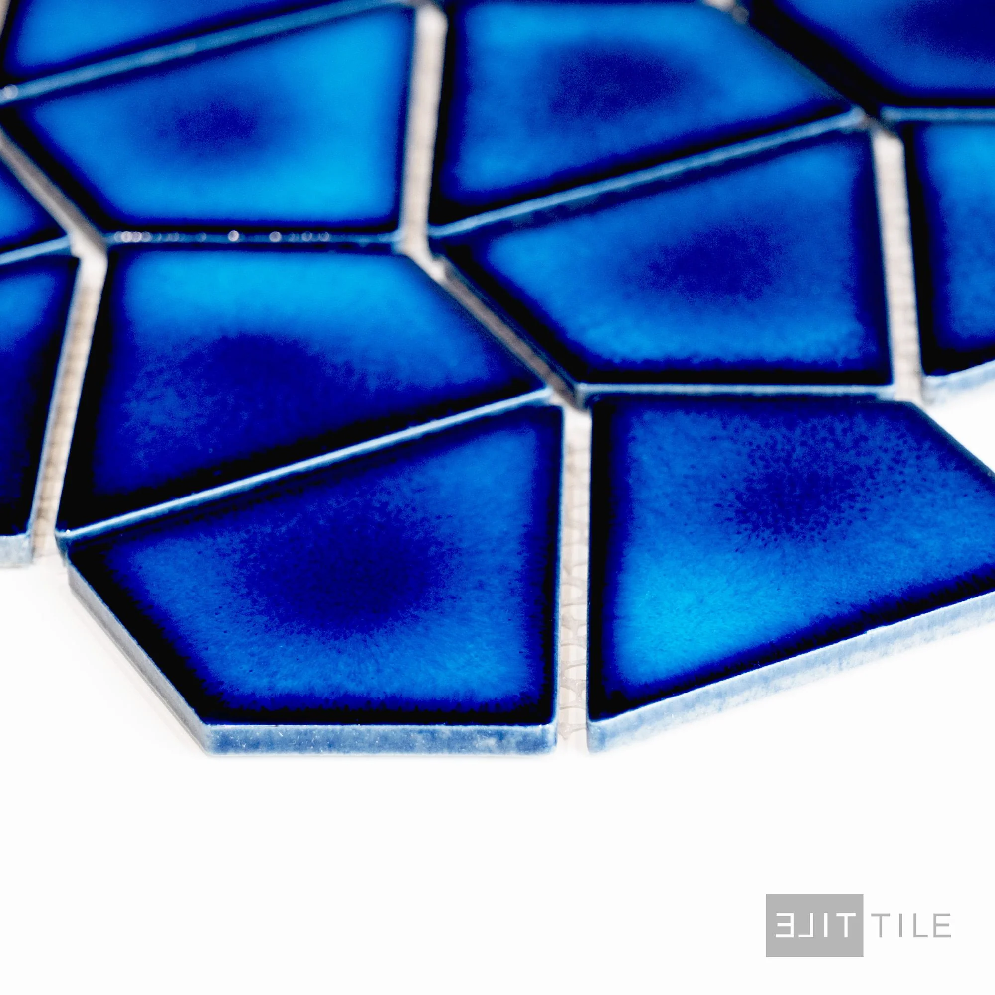 Shapes Dragonscale Porcelain Mosaic 10.6X11.93 Cobalt Blue Matte - Image 3