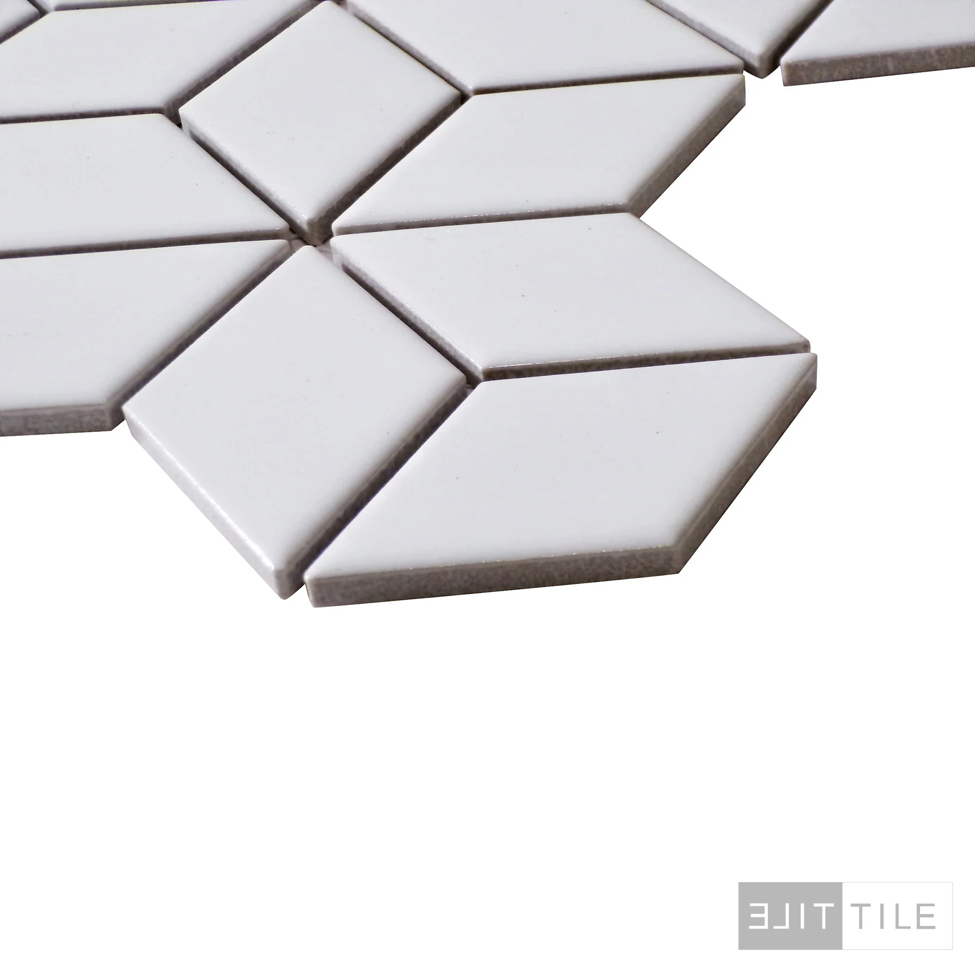 Shapes Porcelain Mosaic 11X11 White Glossy - Image 3