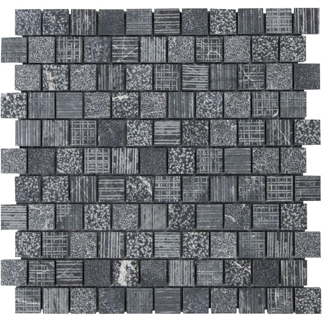 Shift Shuffle Square Mosaic 12X12 Charcoal Textured - Image 2