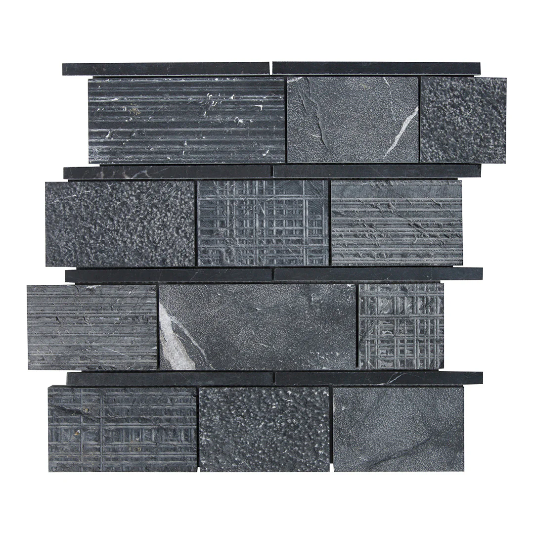 Shift Stripe Mosaic 12X12 Charcoal Textured - Image 2