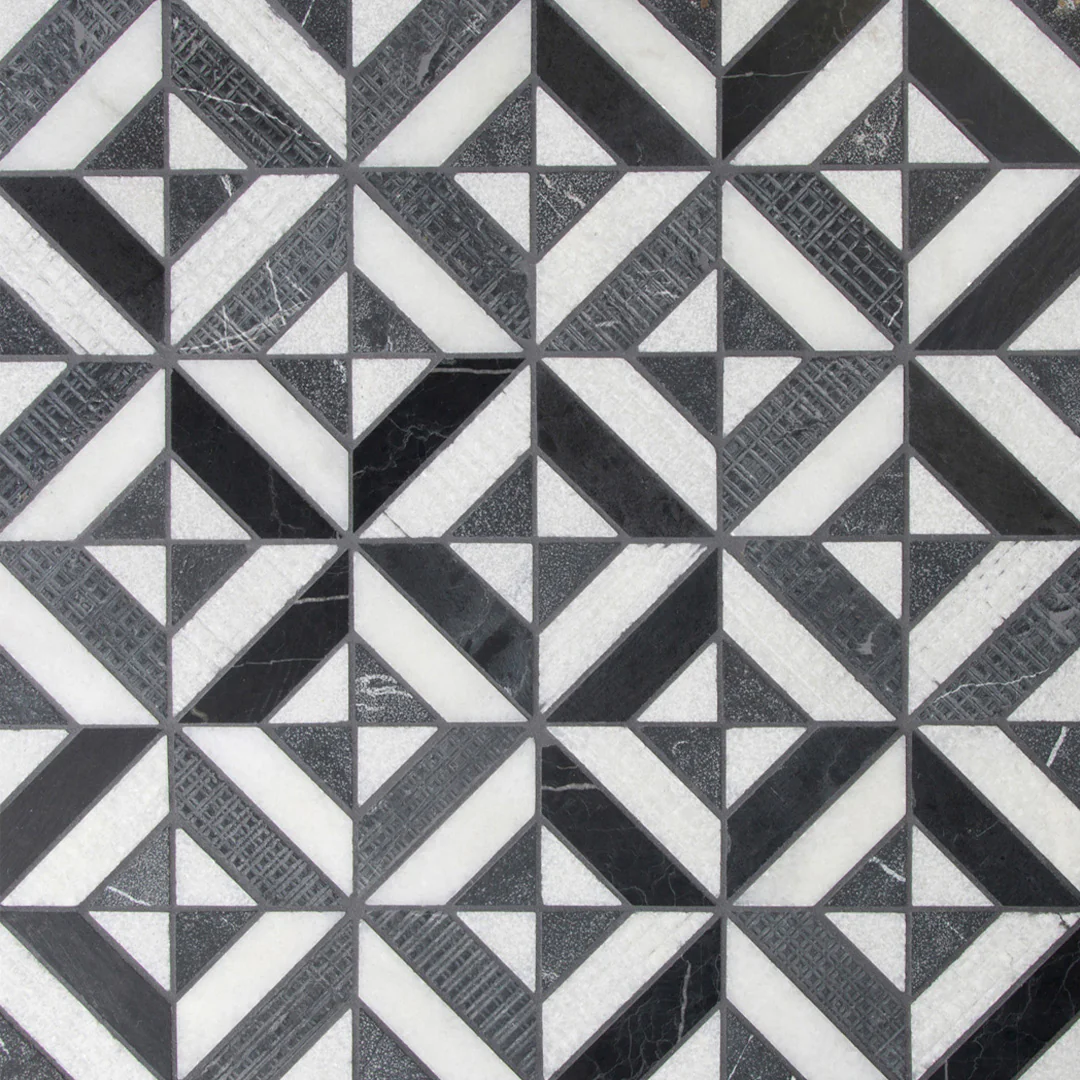 Shift Matrix Mosaic 12X12 Charcoal/White Textured