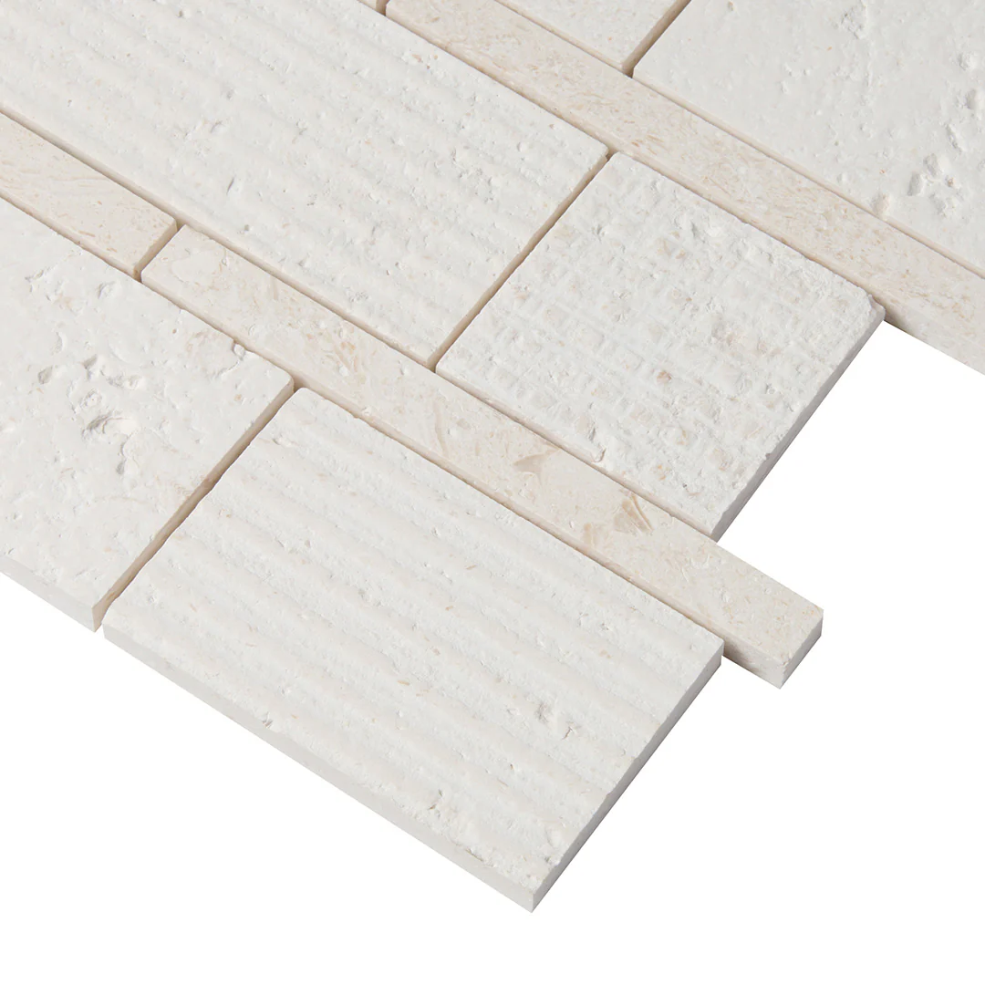 Shift Mosaic 13-1/8X12-1/8 Cream Textured - Image 3