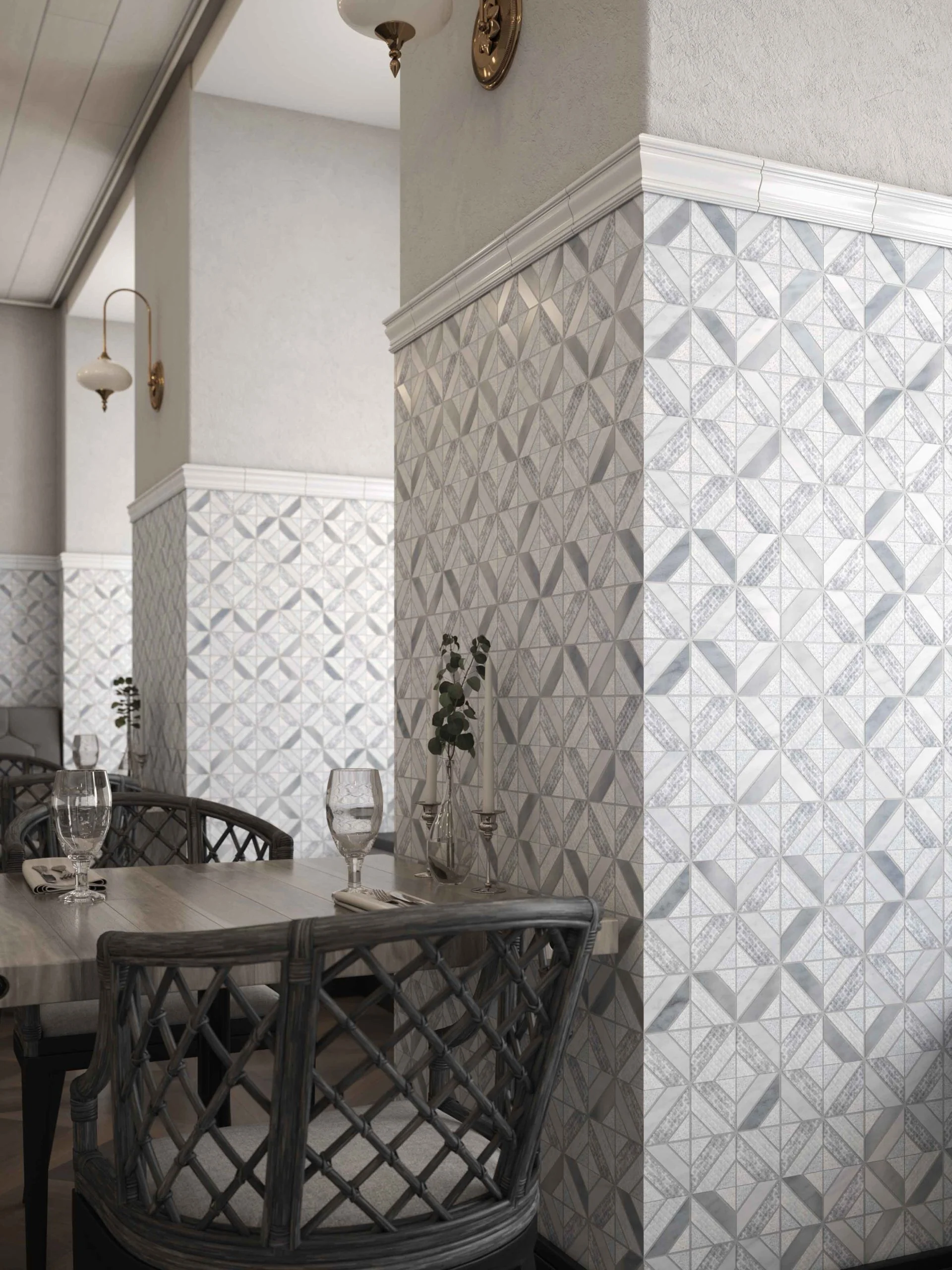 Shift Matrix Mosaic 12X12 Grey/White Textured - Image 2