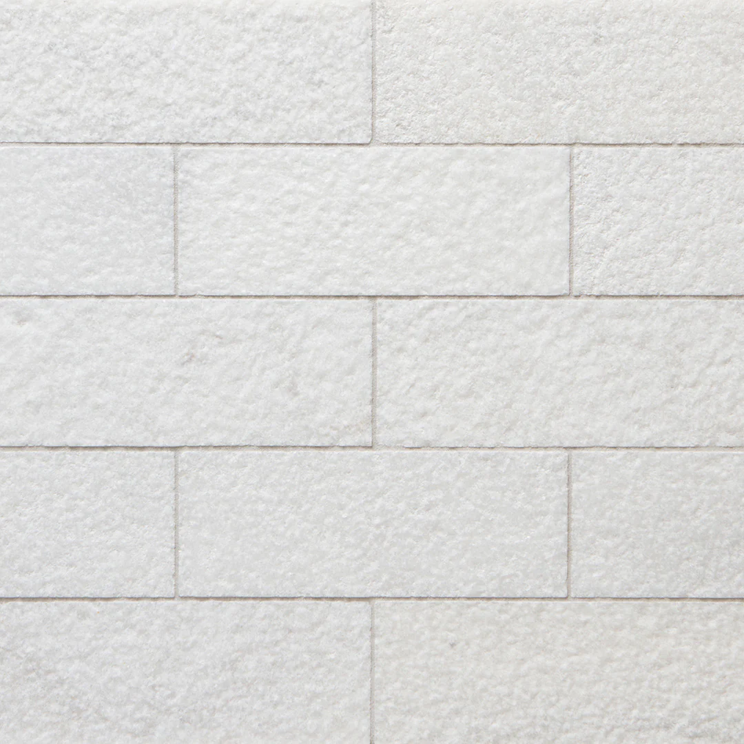 Shift Hammer Rectangle Mosaic 3X8 White Textured
