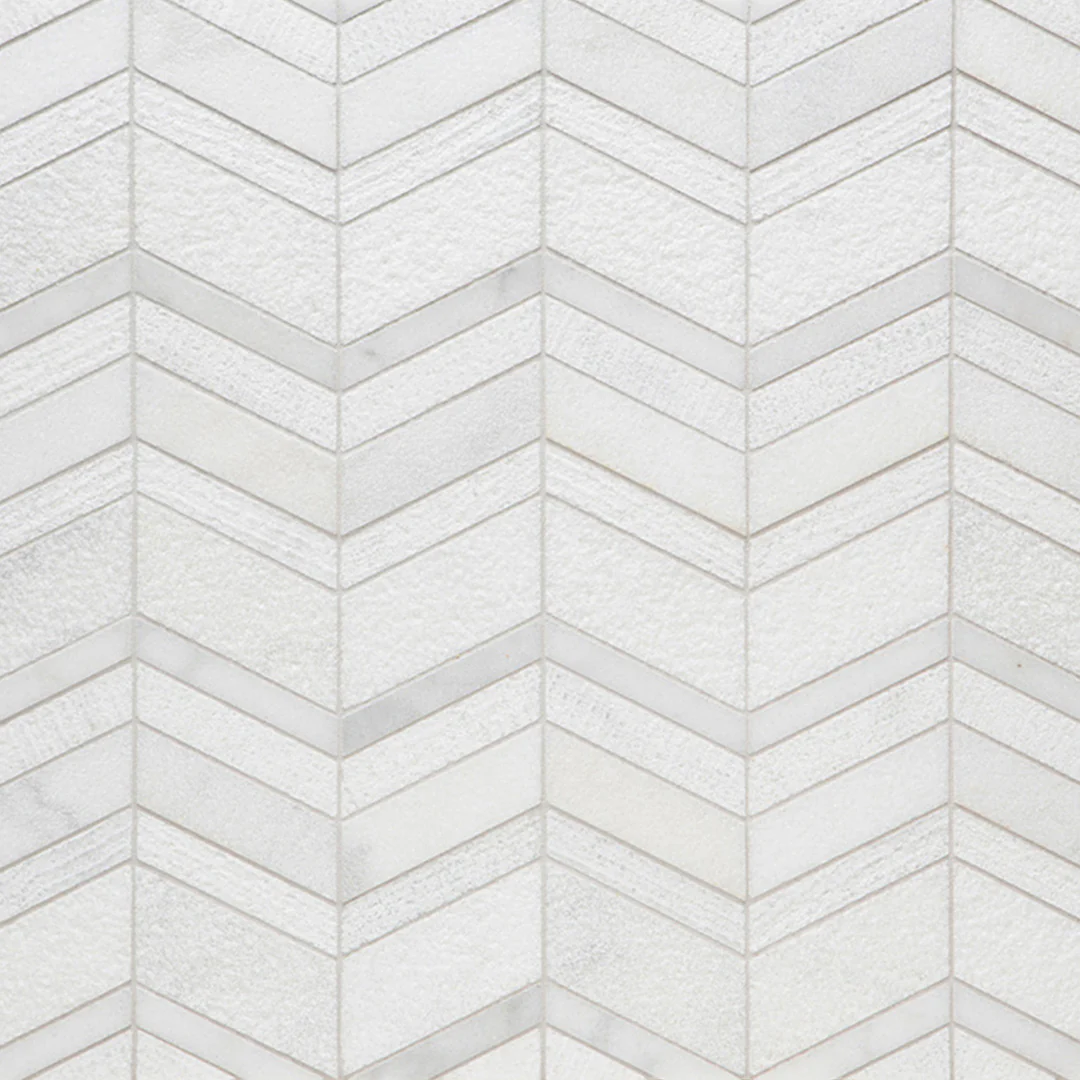 Shift Chevron Mosaic 8-1/4X7-5/8 White Textured