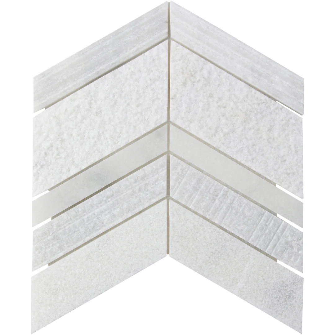 Shift Chevron Mosaic 8-1/4X7-5/8 White Textured - Image 2