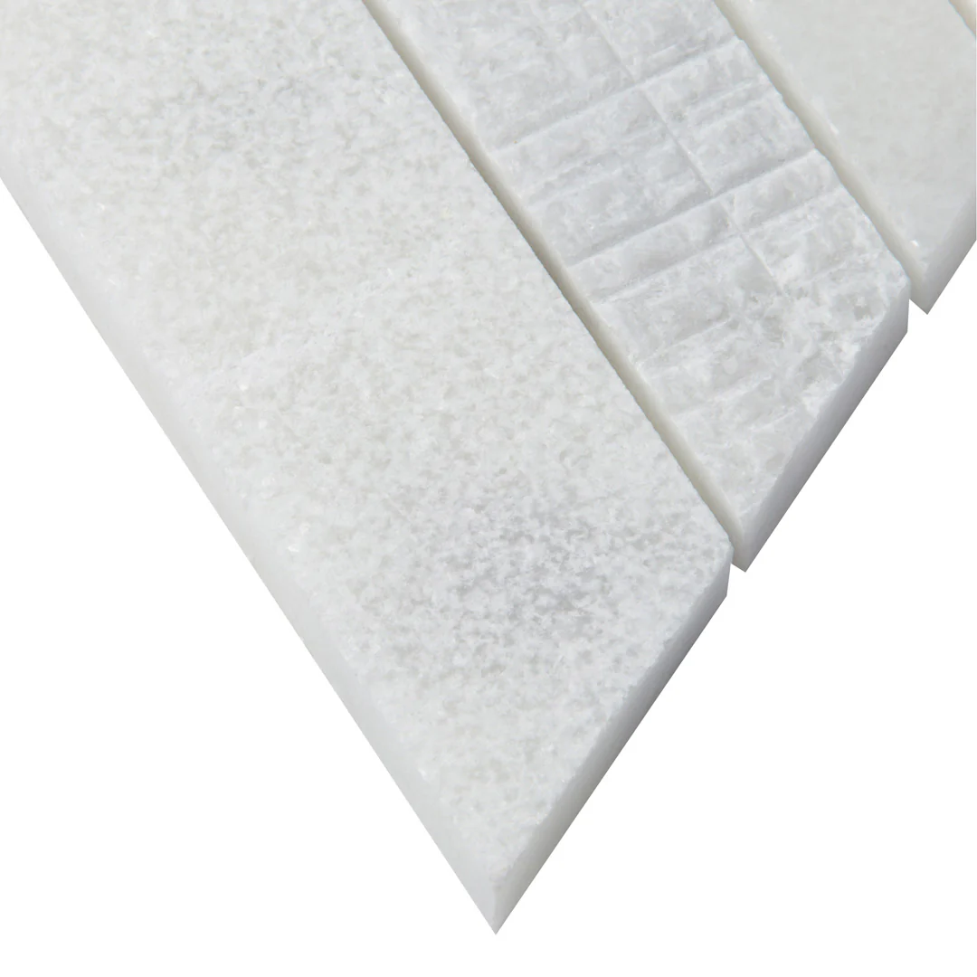 Shift Chevron Mosaic 8-1/4X7-5/8 White Textured - Image 3