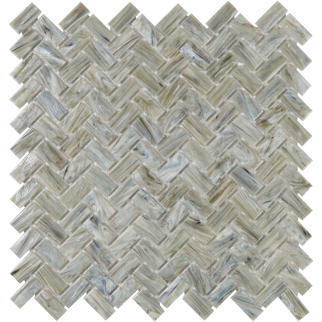 Shimmer Herringbone Mosaic 12X12 Driftwood Textured - Image 2