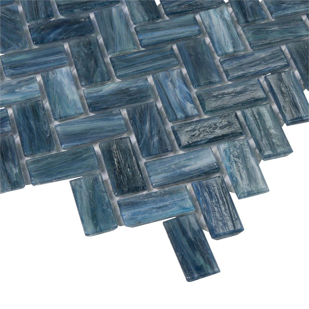 Shimmer Herringbone Mosaic 12X12 Marina Textured - Image 3