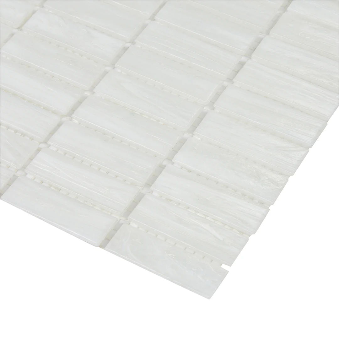 Shimmer Rectangle Mosaic 12X12 Ocean Foam Textured - Image 3
