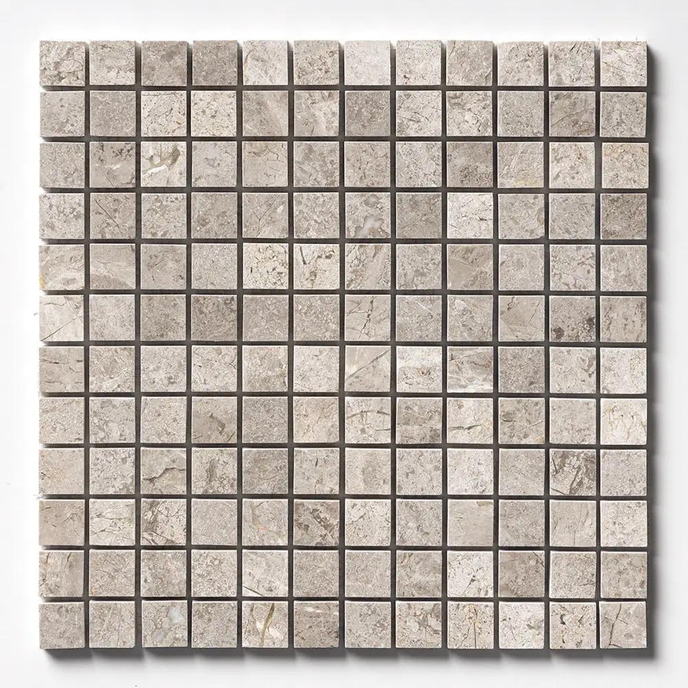 Silver Clouds Marble 1X1 Square Mosaic 12X12 Silver Clouds Polished - Image 2