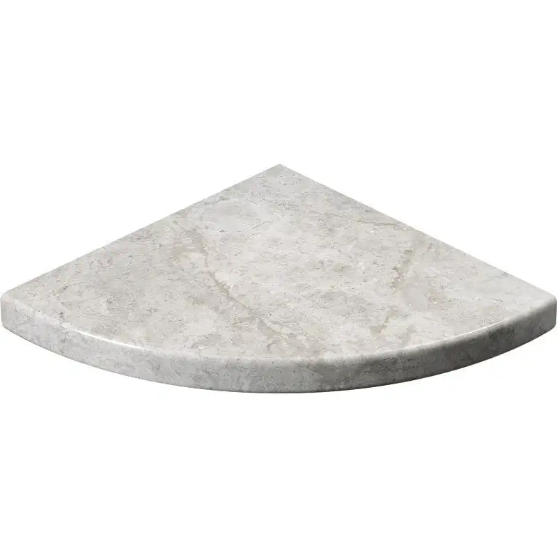 Silver Clouds Marble Corner Shelf 8X8 Silver Shadow Polished