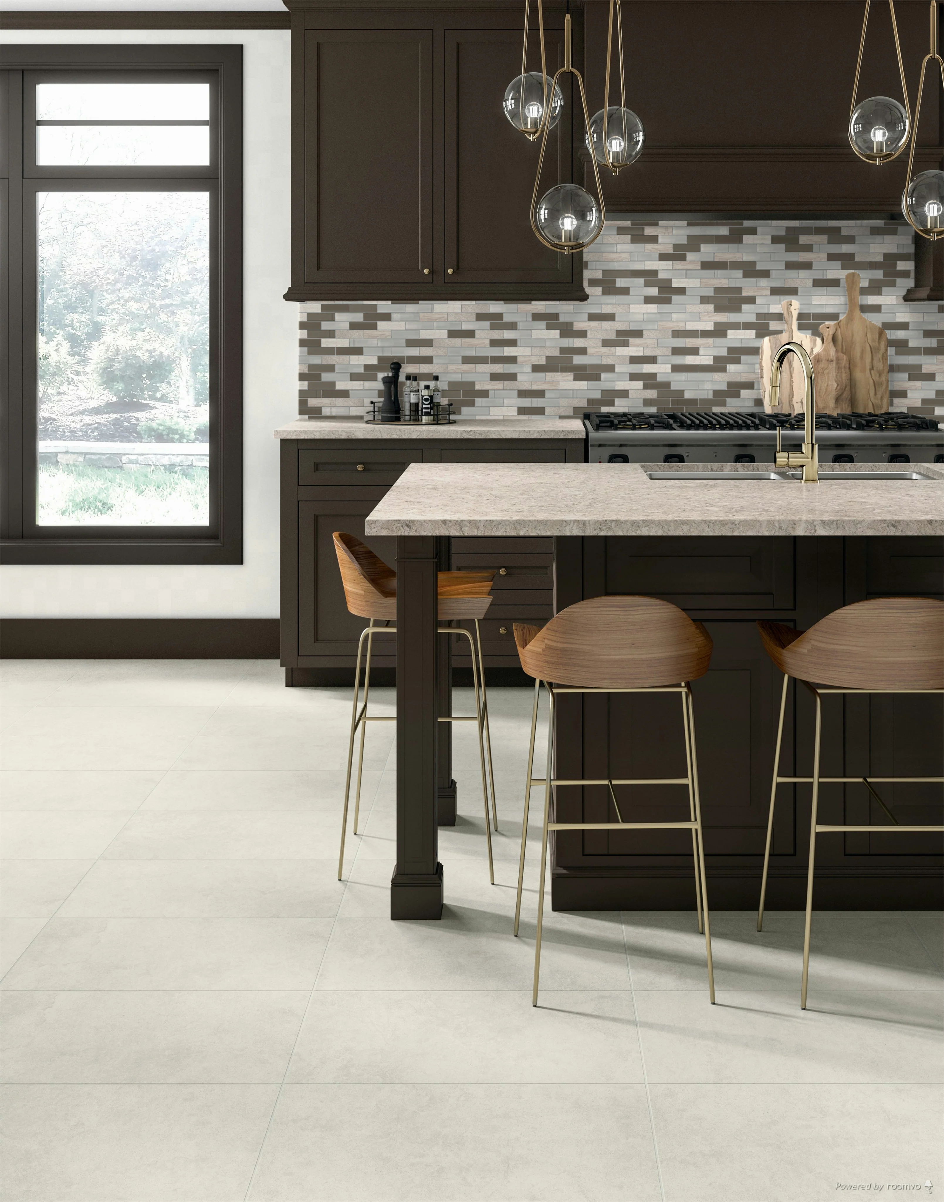 Simplystick Mosaix 1.25X4 Natural Stone Mosaic 12X12 Chenille White And Glass Blend - Image 2