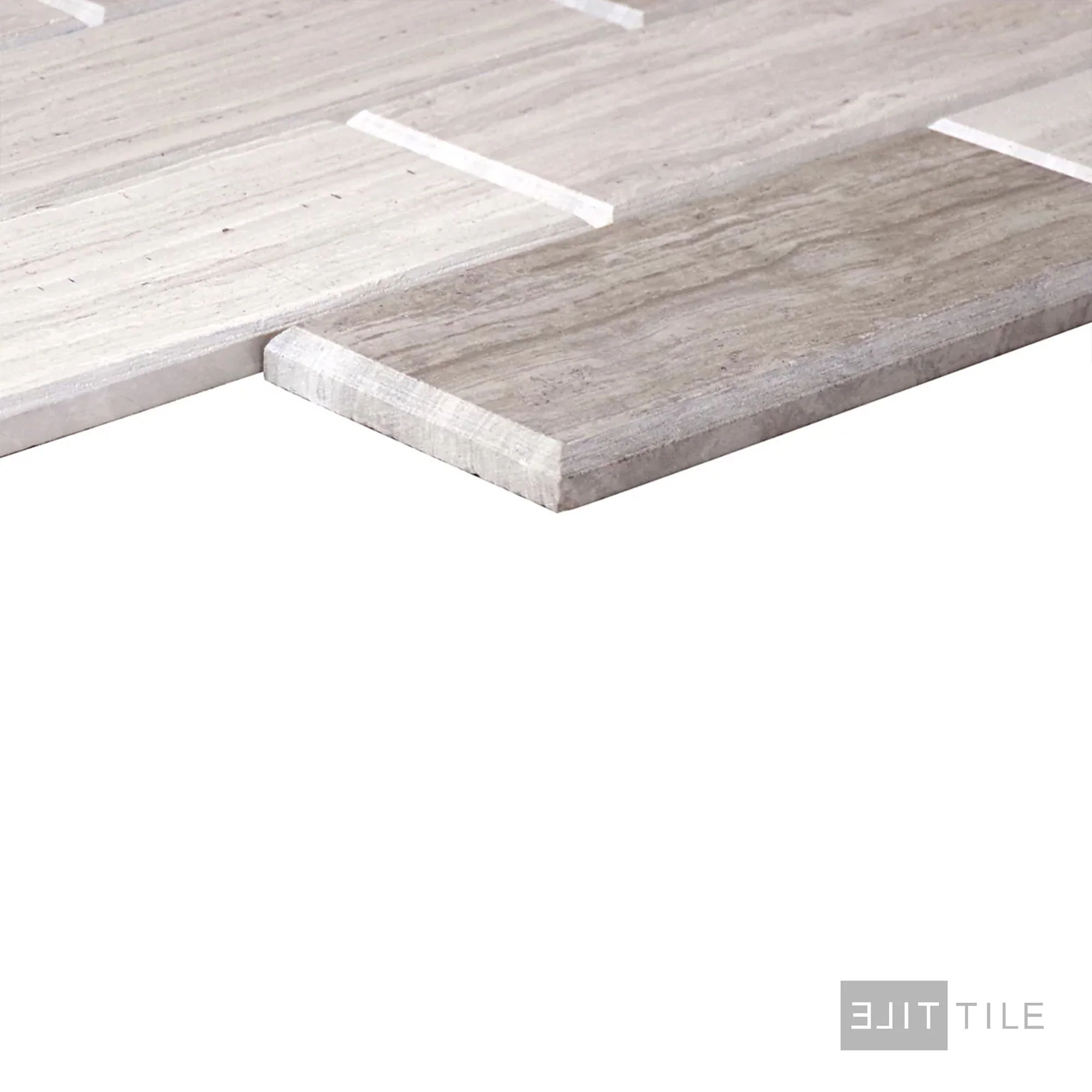 Simplystick Mosaix 2X4 Natural Stone Mosaic 12X12 Chenille White Honed - Image 4