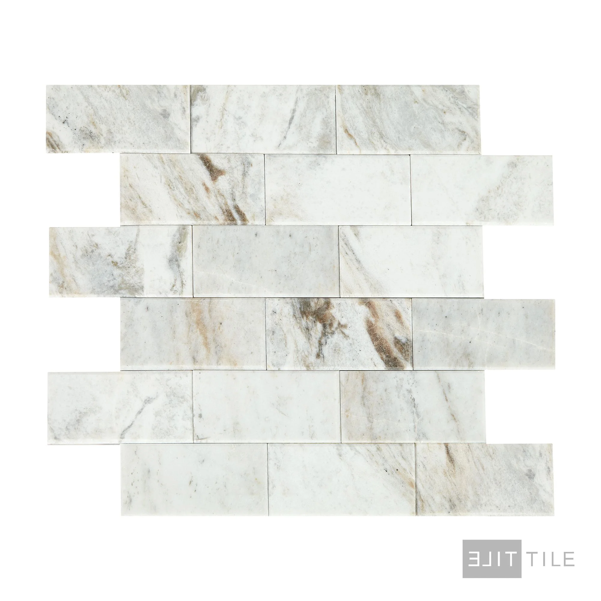Simplystick Mosaix 2X4 Natural Stone Mosaic 12X12 Daphne White Honed - Image 2