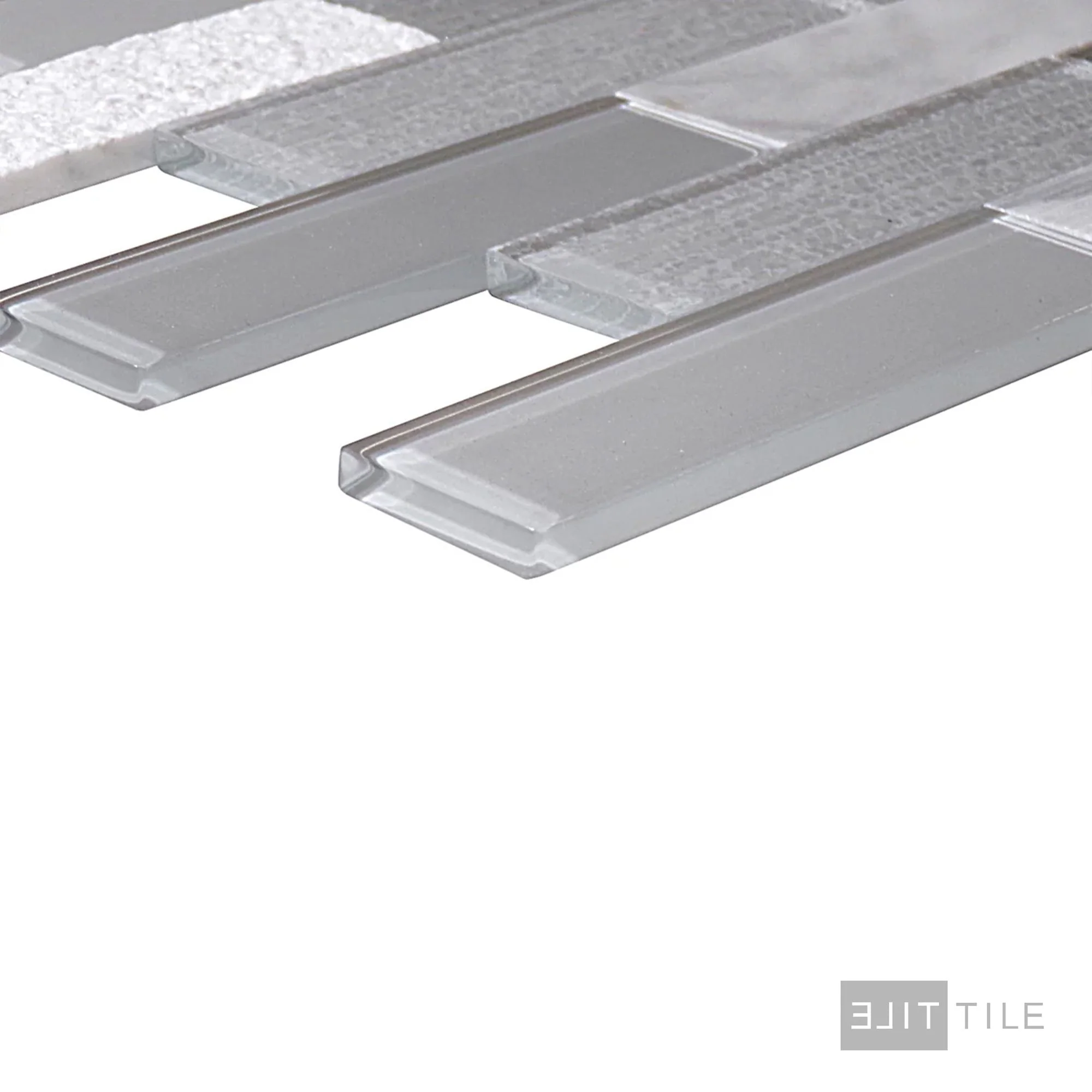 Simplystick Mosaix 1.25X4 Natural Stone Mosaic 12X12 Stormy Mist And Glass Blend - Image 4