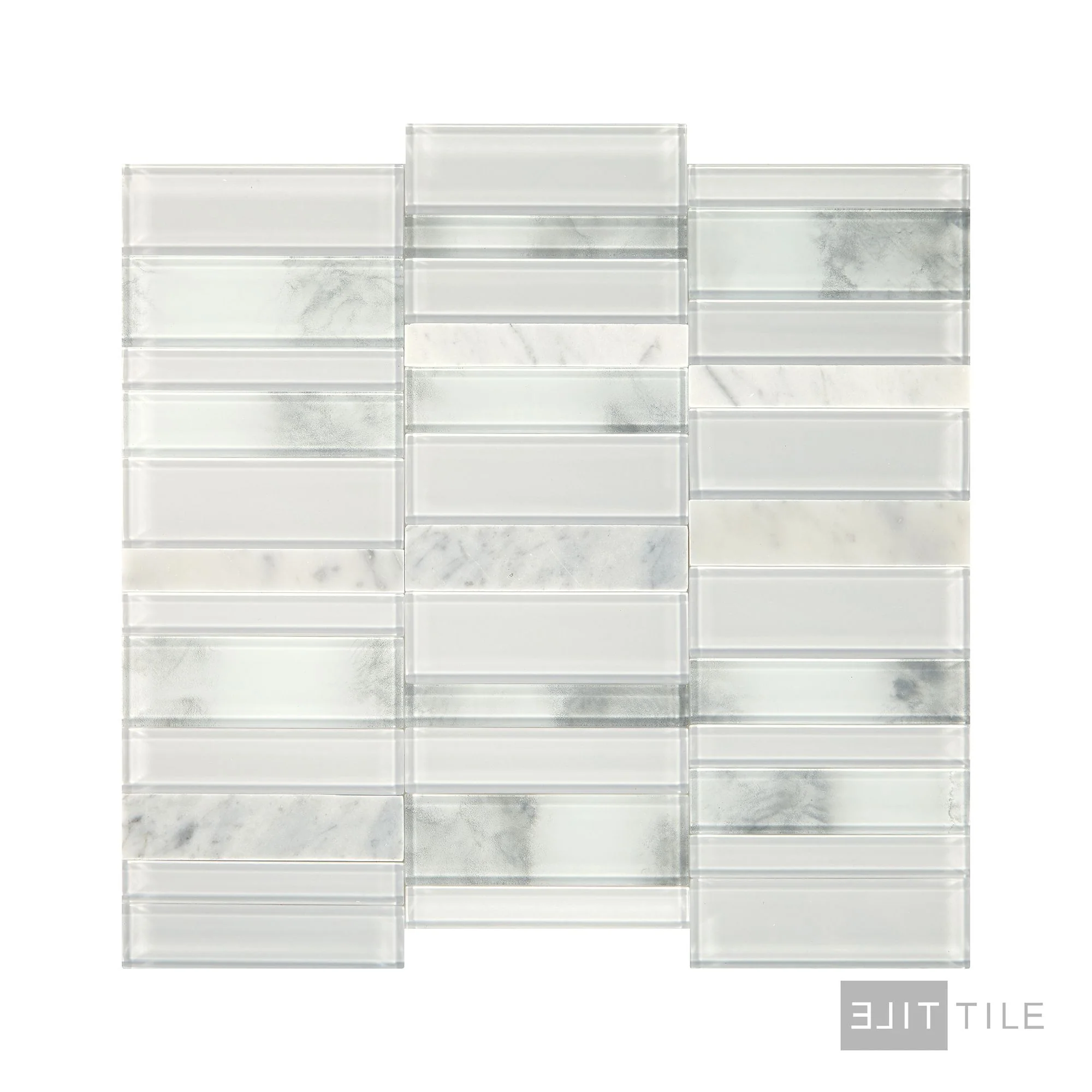 Simplystick Mosaix 4 Natural Stone Mosaic 12X11 Stormy Mist And Glass Blend Polished - Image 2
