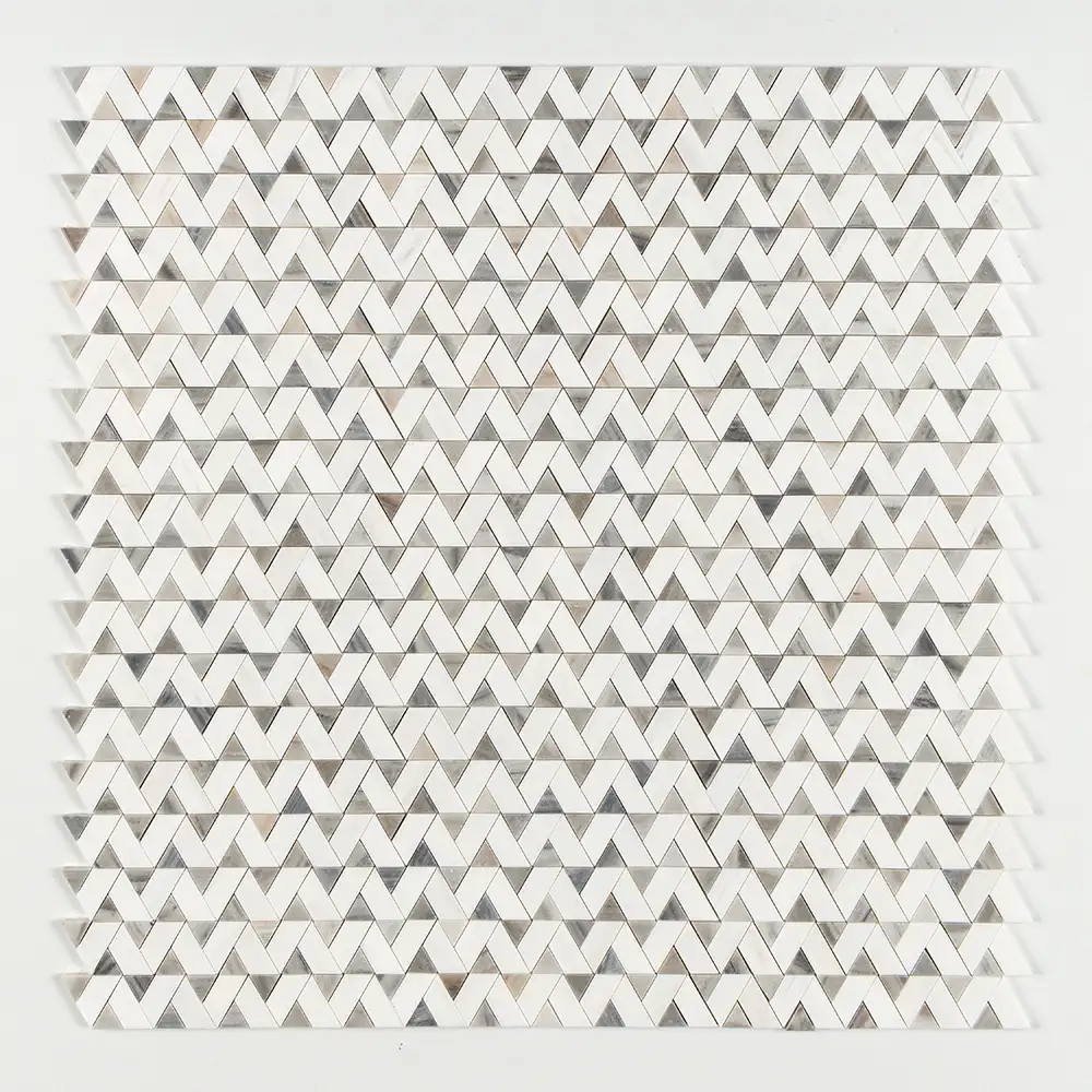 Skyline Honed Marble Monte Mosaic 12-3/8X12-3/8 Skyline Snow White Honed