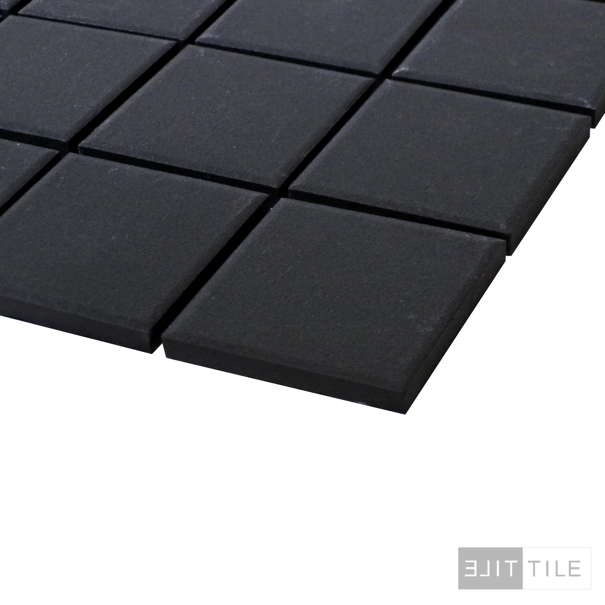 Solids Porcelain Mosaic 2X2 Square 12X12 Black Matte - Image 3
