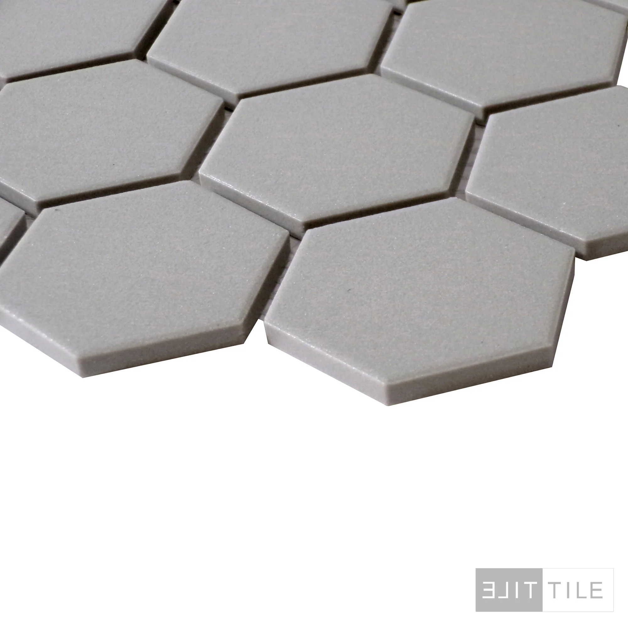 Solids Porcelain Mosaic 2X2 Hex 12X12 Grey Matte - Image 3