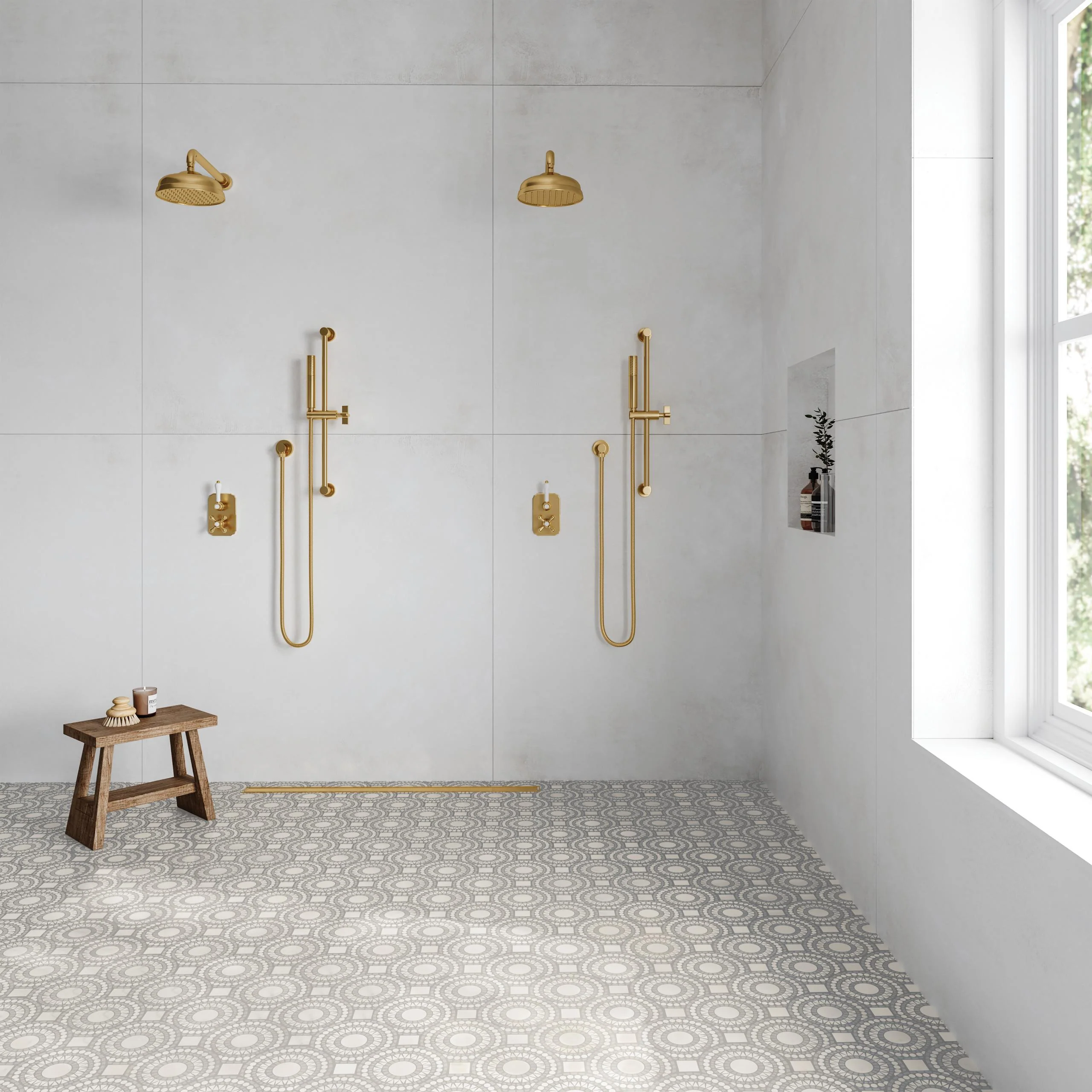 Solis Marble Blend Mosaic Honed 14.25X14.25 White Carrara/Bardiglio - Image 2