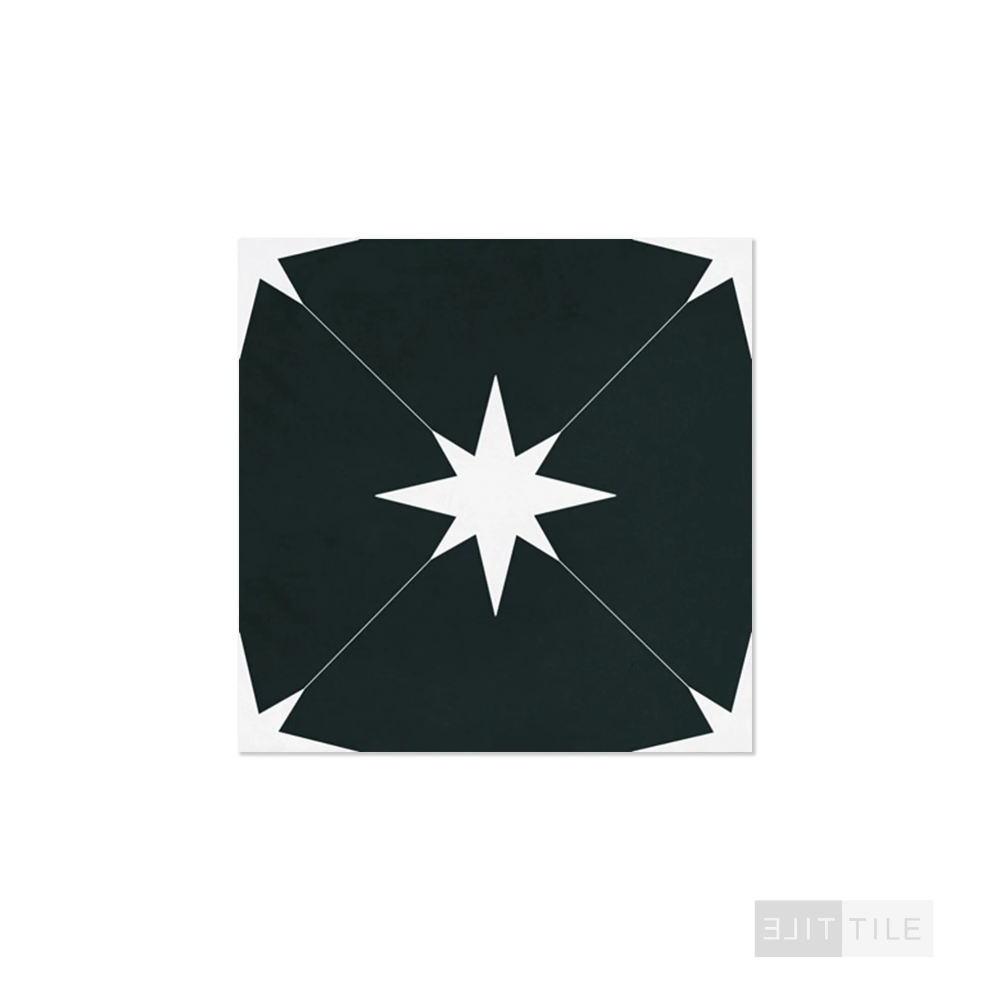 Starburst Porcelain 8.7X8.7 Ponent Black Matte - Image 3