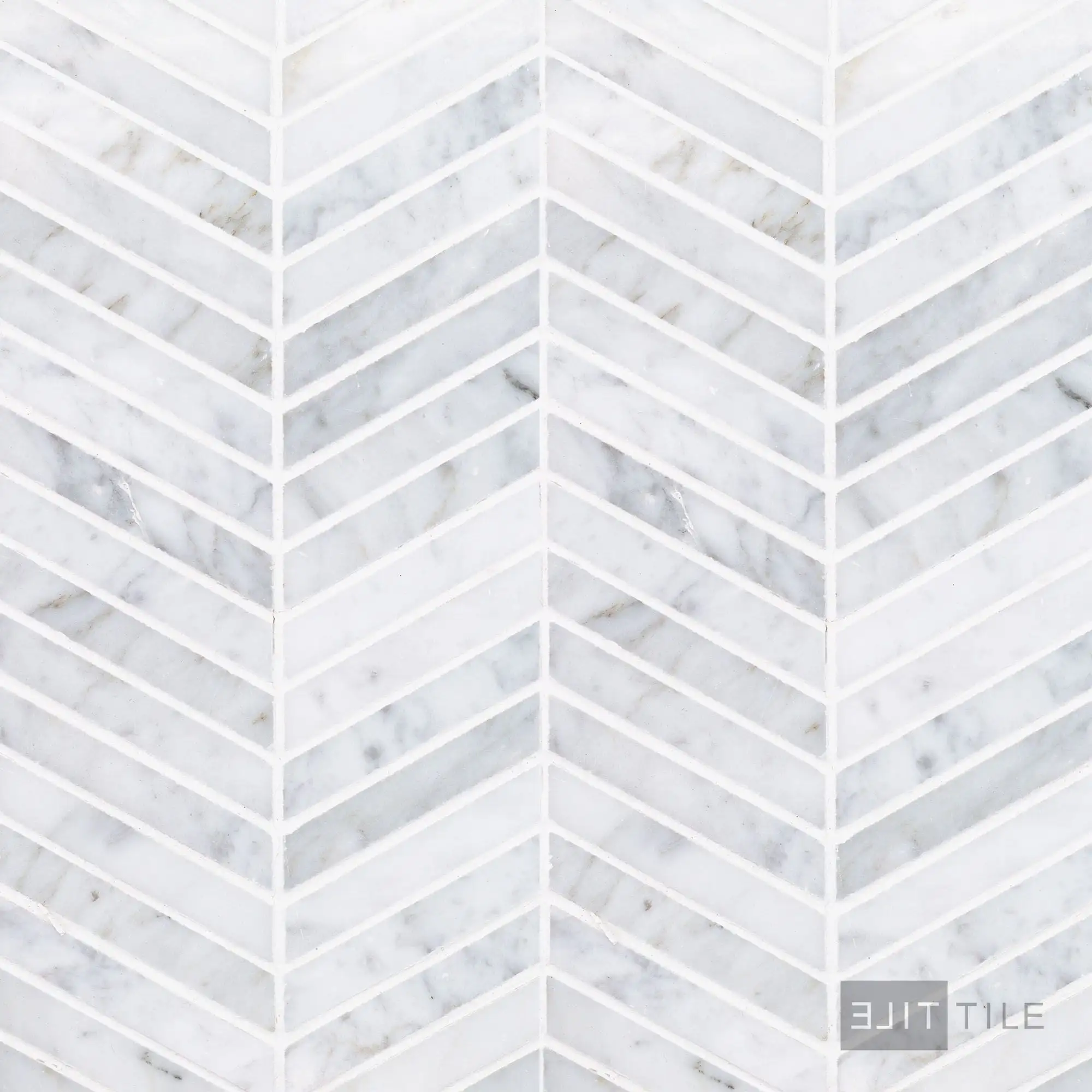 Sto-Re 5/8X3 Chevron Marble Mosaic 10.5X10 Carrara Polished