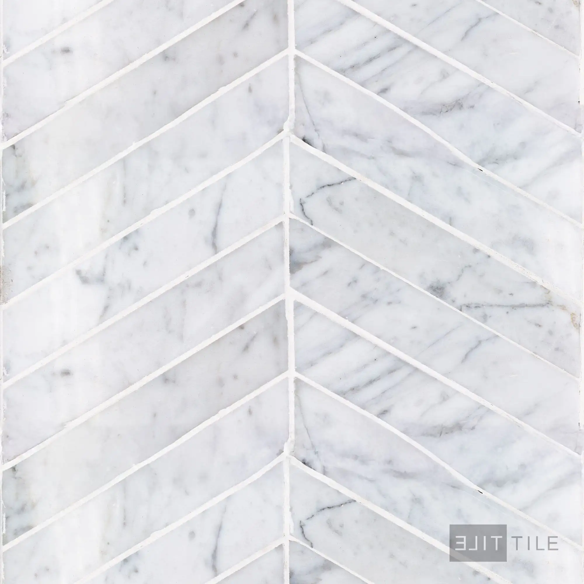 Sto-Re 1-1/2X9 Chevron Marble Mosaic 10X10 Carrara Polished
