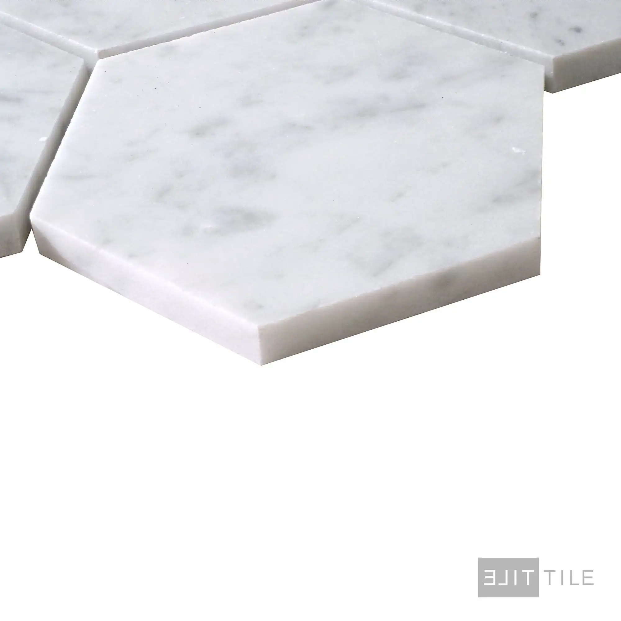 Sto-Re 4X4 Hexagon Marble Mosaic 11X11 Carrara Polished - Image 3