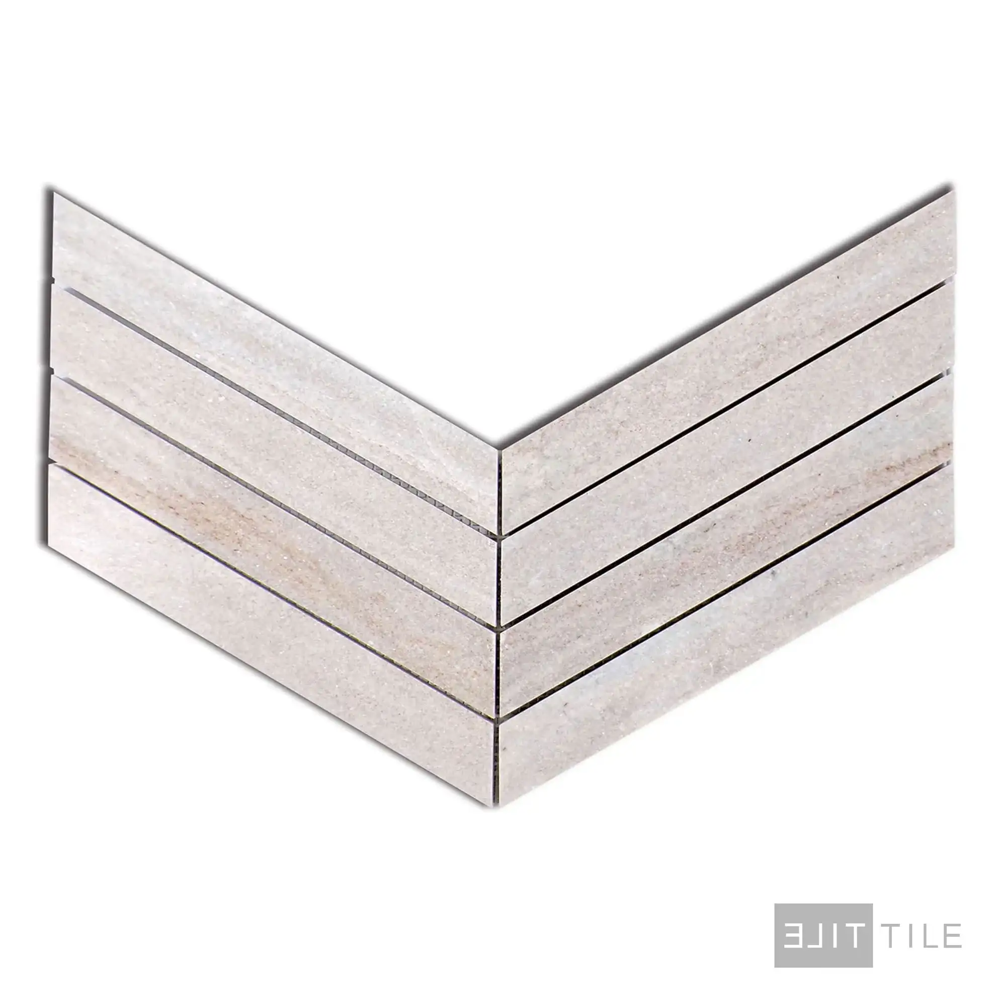 Sto-Re 1-1/2X9 Chevron Marble Mosaic 10X10 Ocean White Polished - Image 2