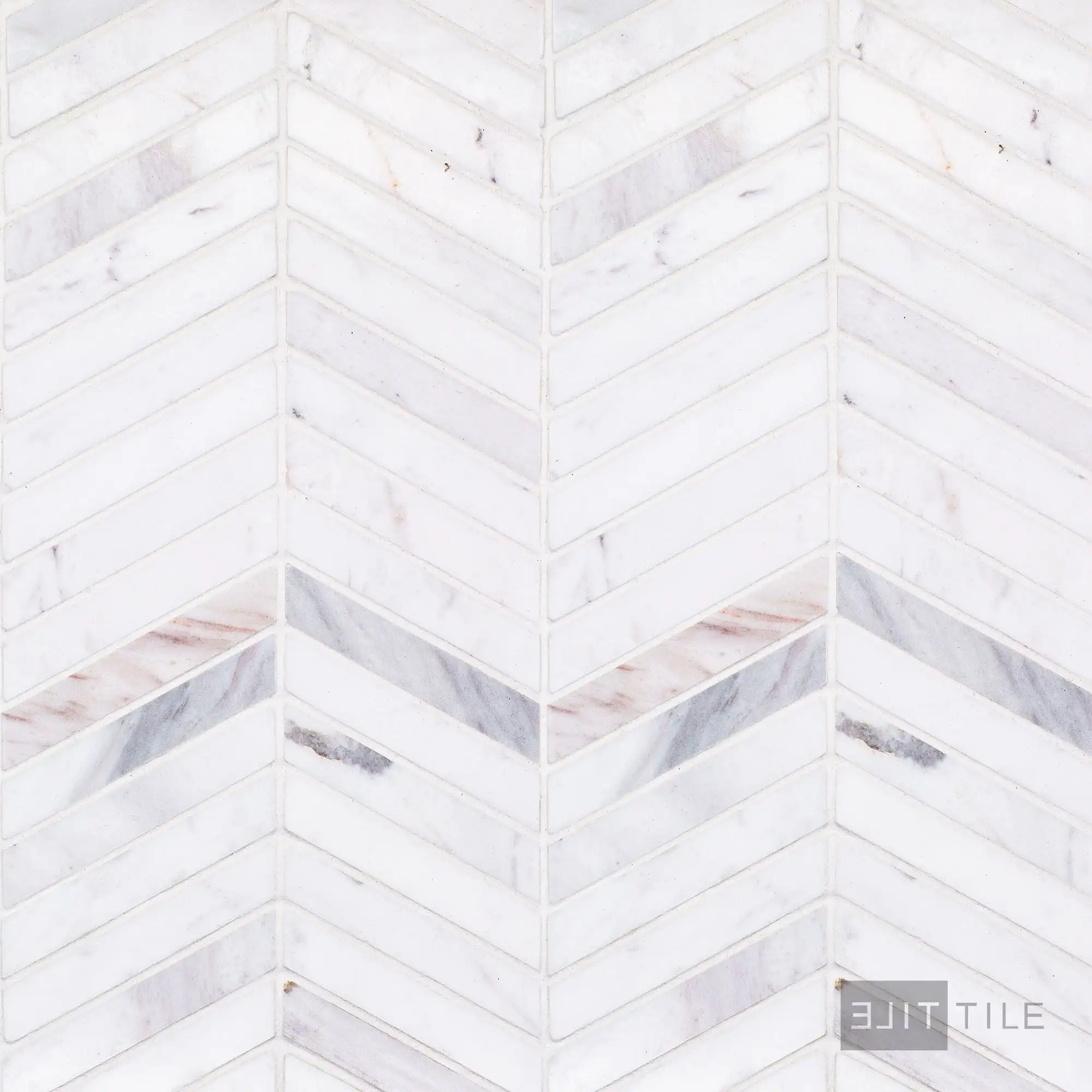 Sto-Re 5/8X3 Chevron Marble Mosaic 10.5X10 Volakas Polished