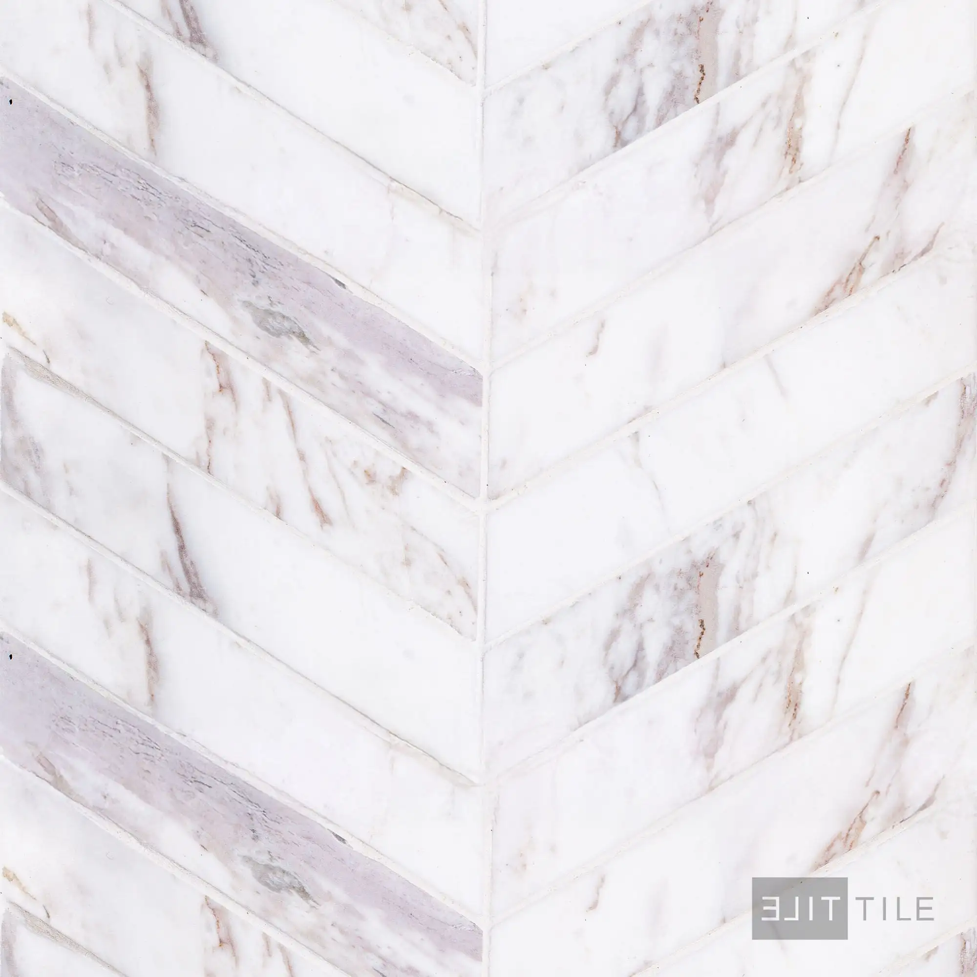Sto-Re 1-1/2X9 Chevron Marble Mosaic 10X10 Volakas Polished