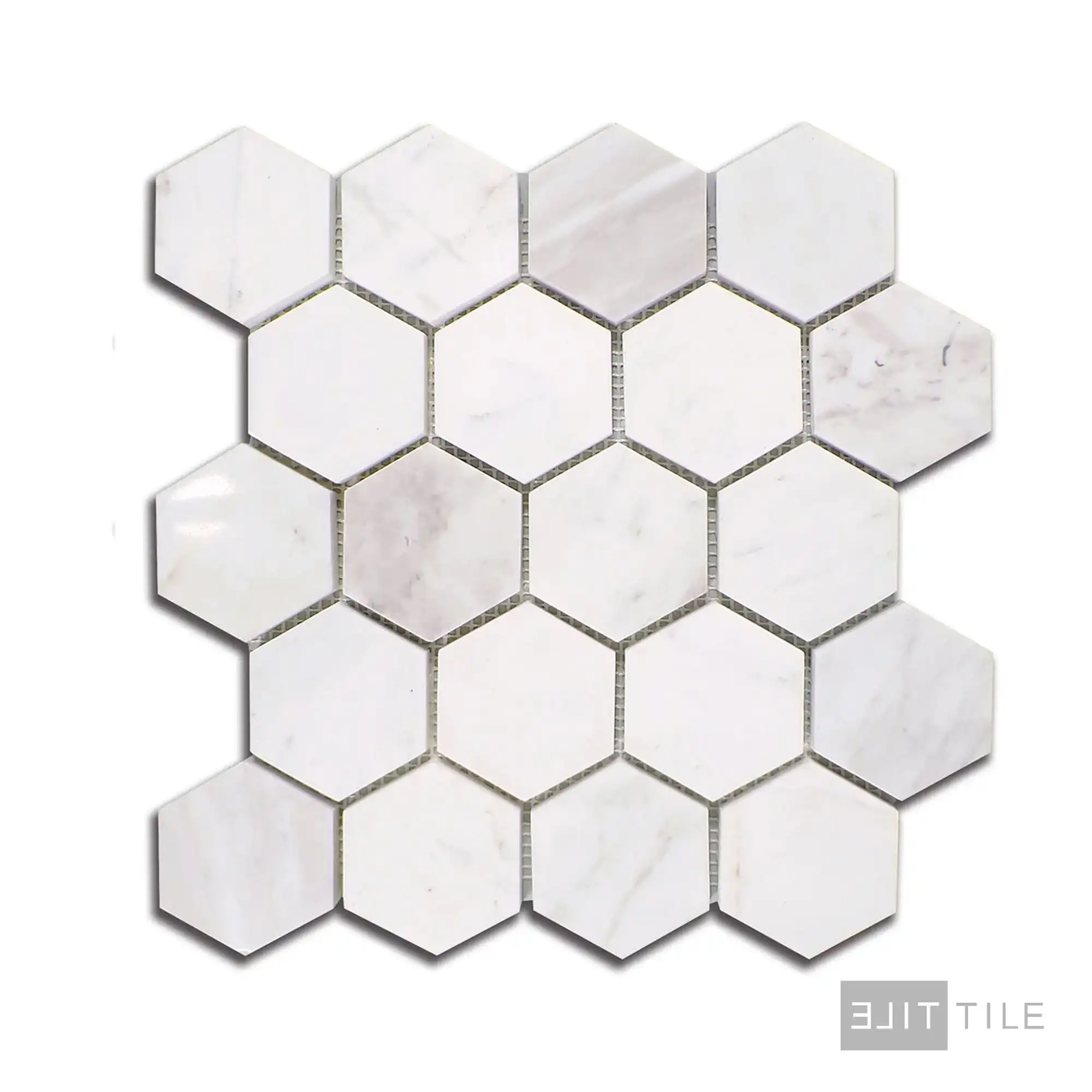 Sto-Re 2-1/2X2-1/2 Hexagon Marble Mosaic 10X11 Volakas Polished - Image 2